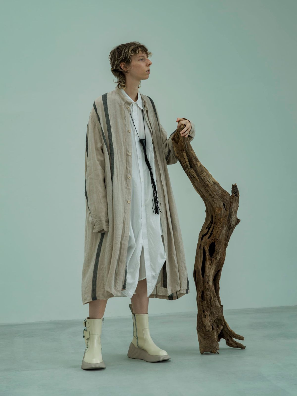 Julius BNWT SS21 JULIUS "MAMUTHONES" STRIPED LINEN SHIRT 2 Size US M / EU 48-50 / 2 - 1 Thumbnail