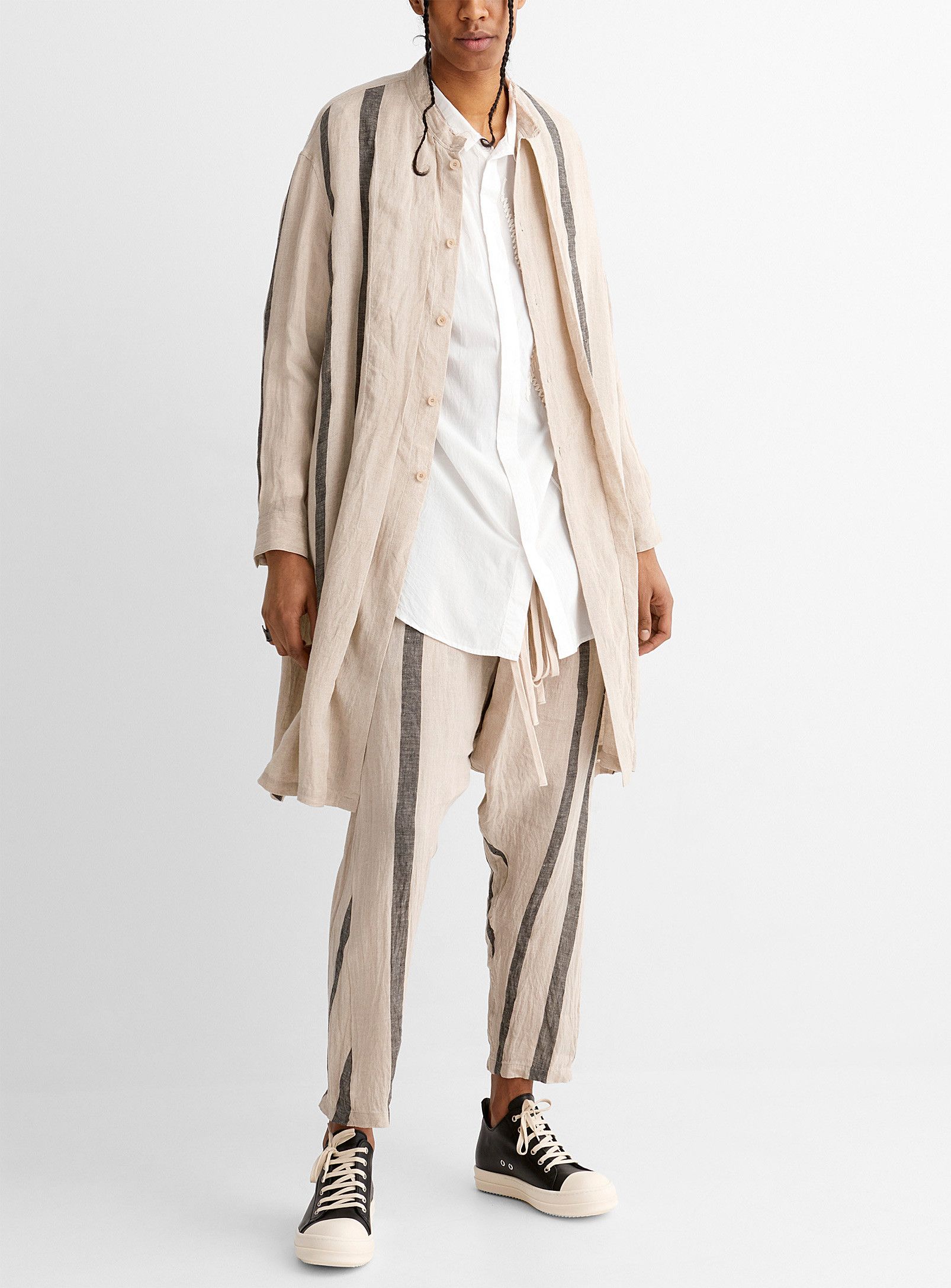 Julius BNWT SS21 JULIUS "MAMUTHONES" STRIPED LINEN SHIRT 2 Size US M / EU 48-50 / 2 - 16 Thumbnail