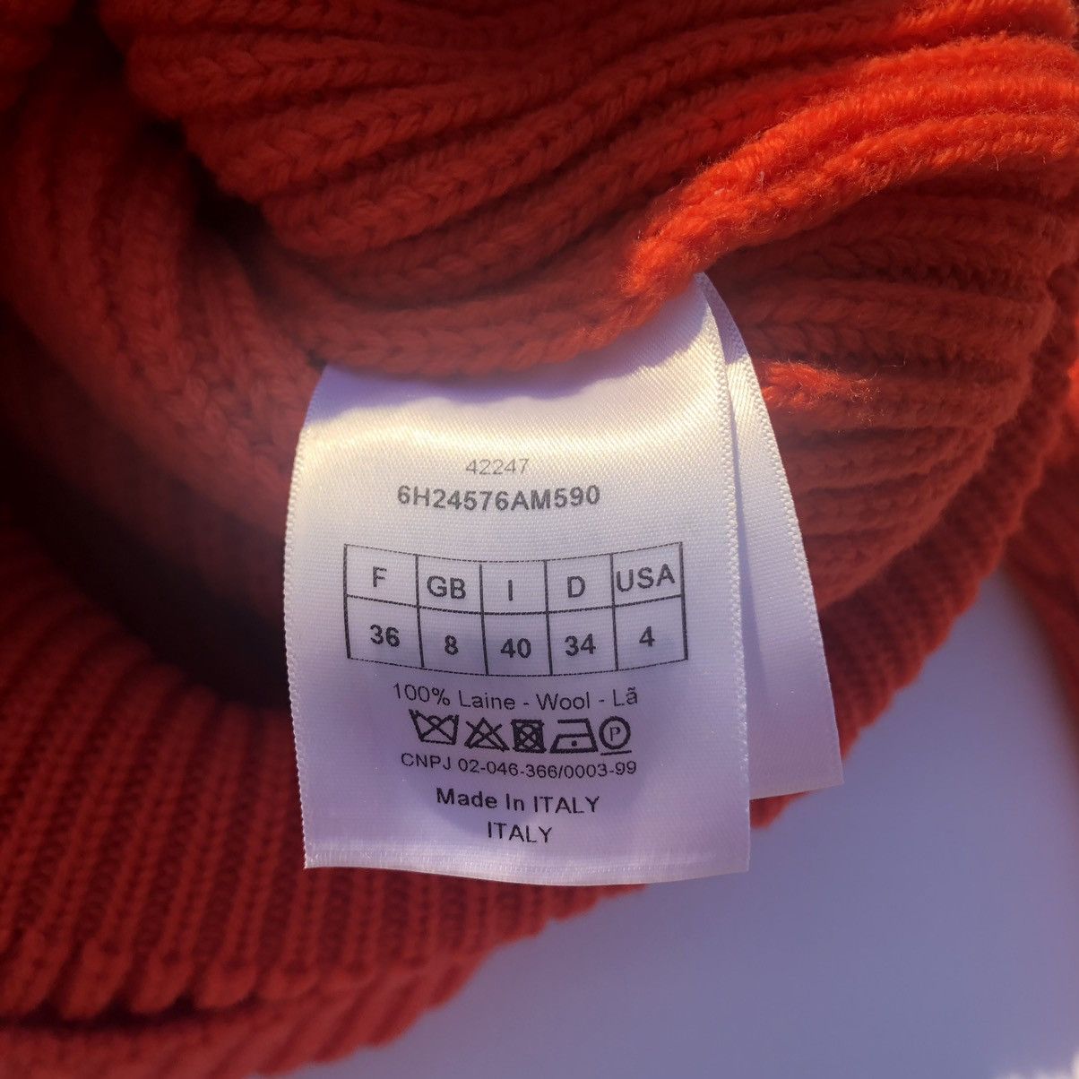 Dior Dior Runway Wool Ribbed Knit Balloon Sweater Orange Size 36 Size S / US 4 / IT 40 - 6 Thumbnail