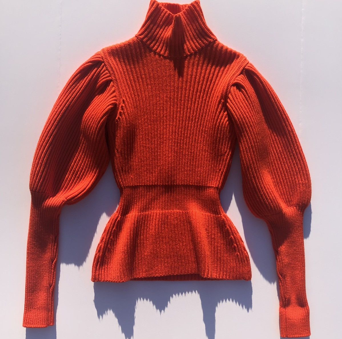 Dior Dior Runway Wool Ribbed Knit Balloon Sweater Orange Size 36 Size S / US 4 / IT 40 - 3 Thumbnail