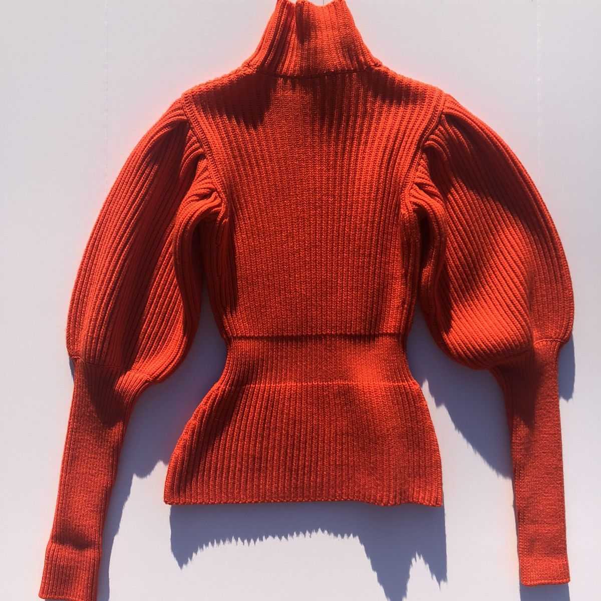 Dior Dior Runway Wool Ribbed Knit Balloon Sweater Orange Size 36 Size S / US 4 / IT 40 - 4 Thumbnail