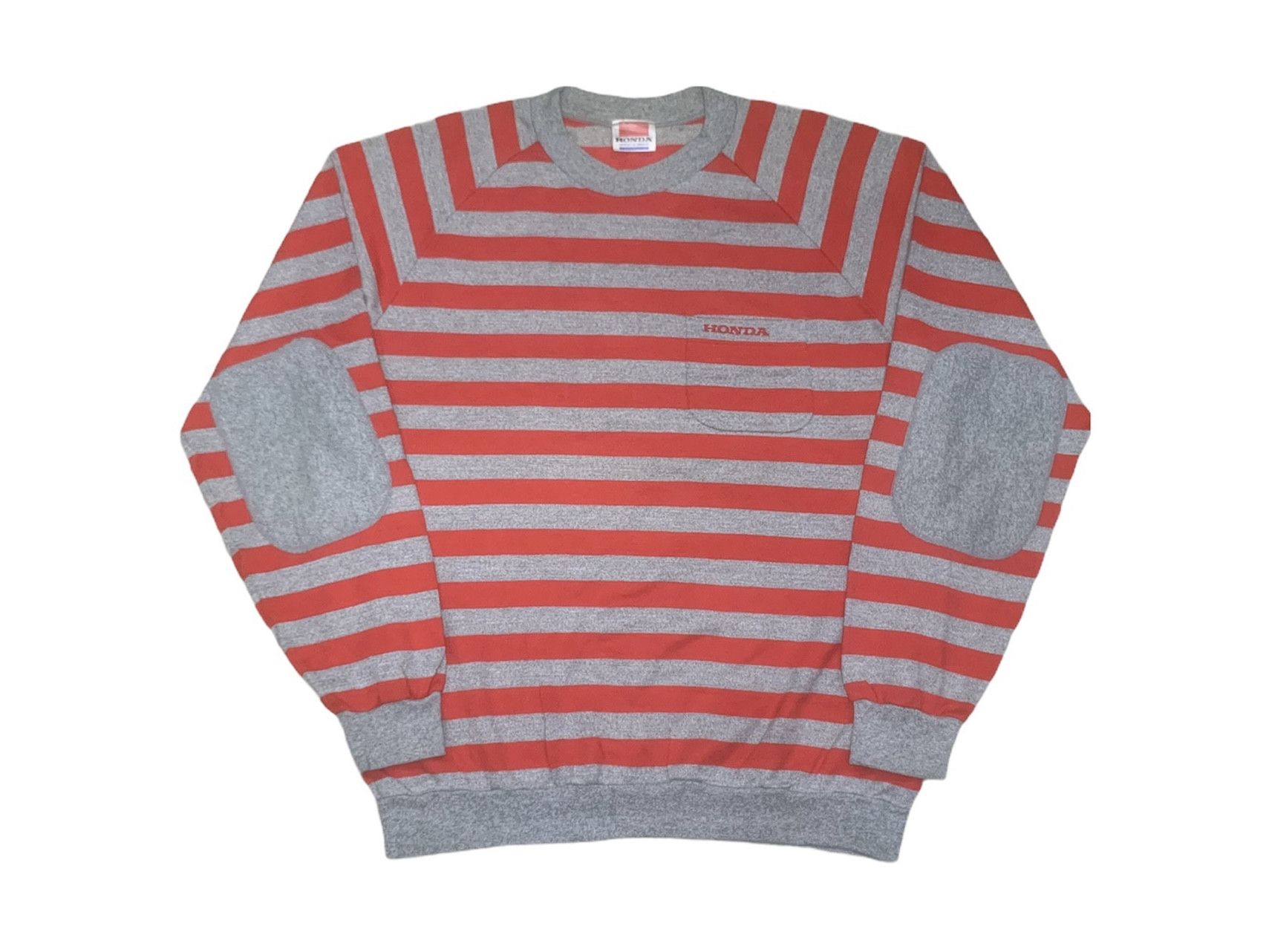 image of Vintage Honda Motocross Sweatshirt Produced By Descente in Stripe, Men's (Size Large)