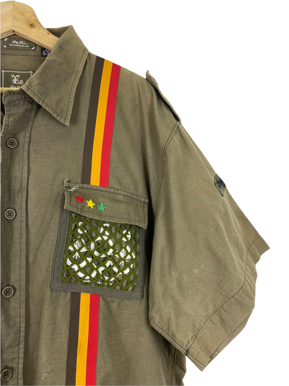 Japanese Brand ING WOVEN MILITARY DESIGN BUTTON SHIRT Size US XXL / EU 58 / 5 - 4 Thumbnail