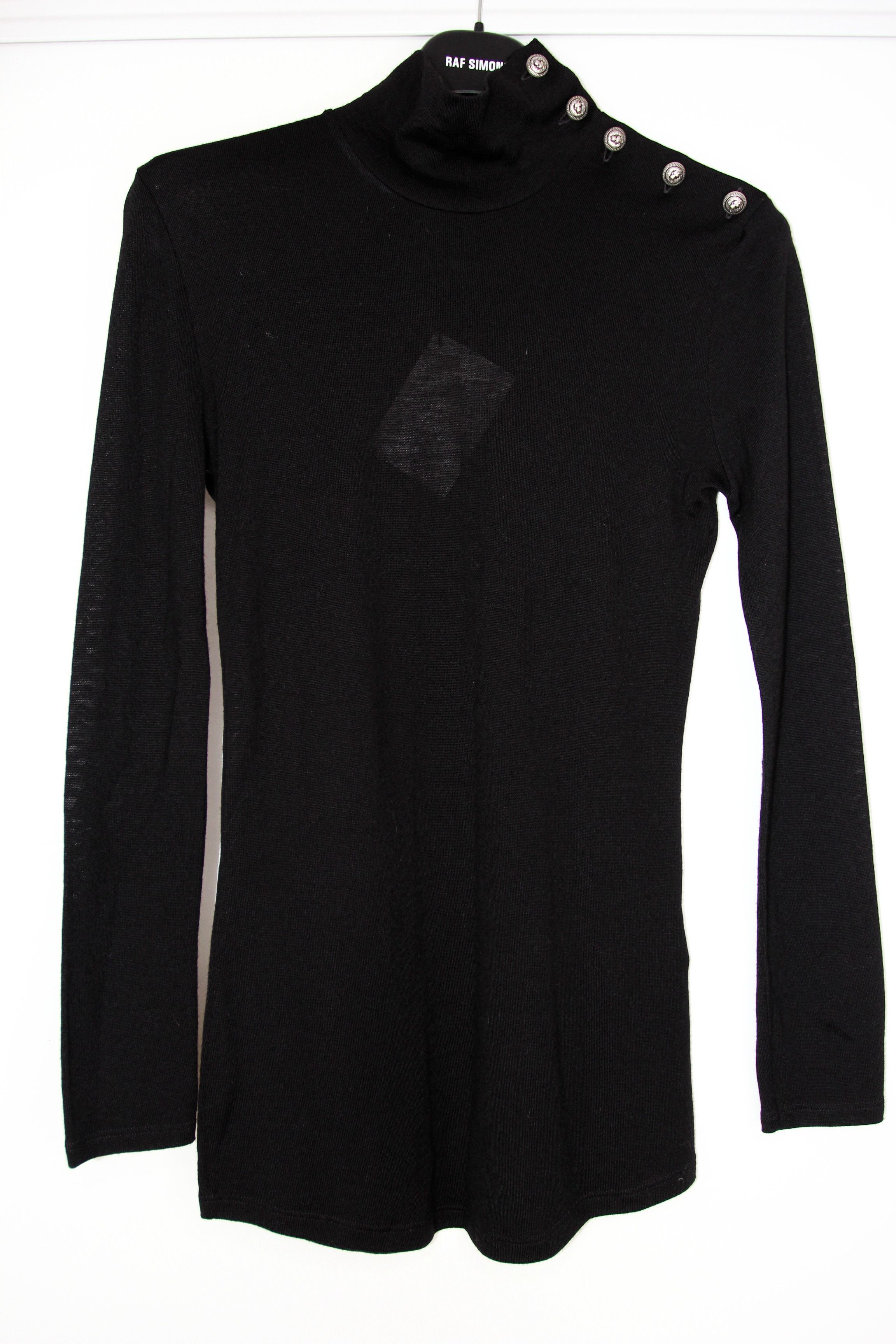 image of Balmain Cashmere Wool Sweater 42 in Black, Men's (Size XS)