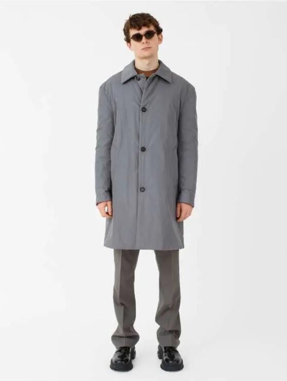 image of Aw19 Marni Nylon Twill Coat 48 in Grey, Men's (Size Medium)