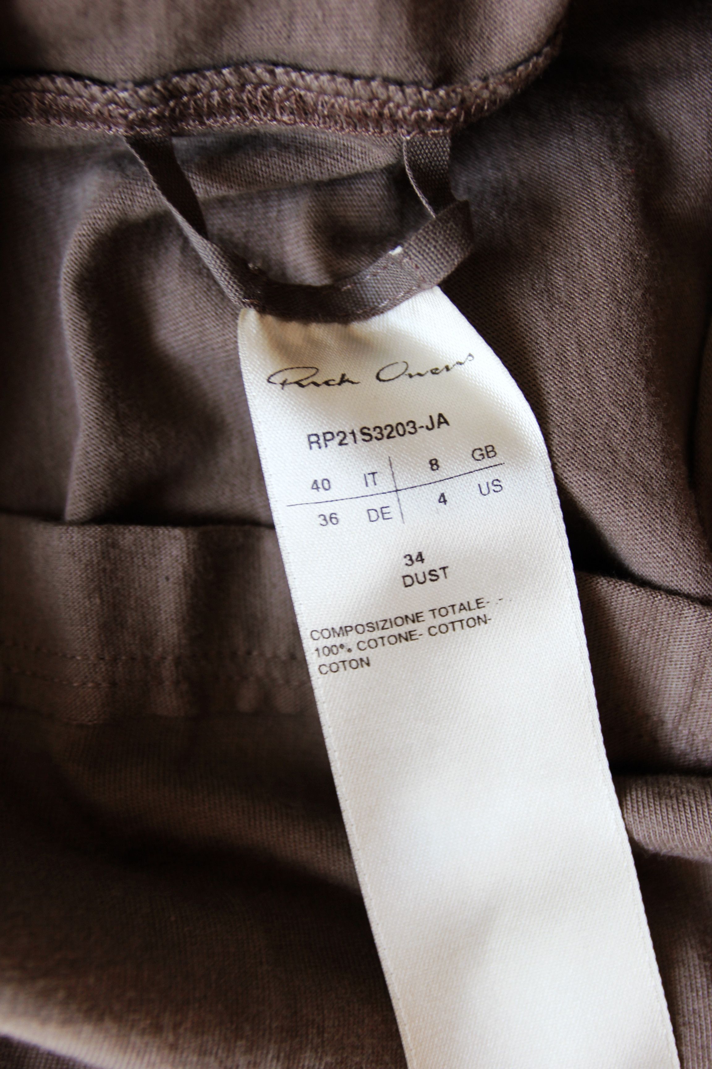 Rick Owens BNWT SS21 RICK OWENS "PHLEGETHON" LEVEL LONG TSHIRT DUST 40 Size US XXS / EU 40 - 9 Thumbnail