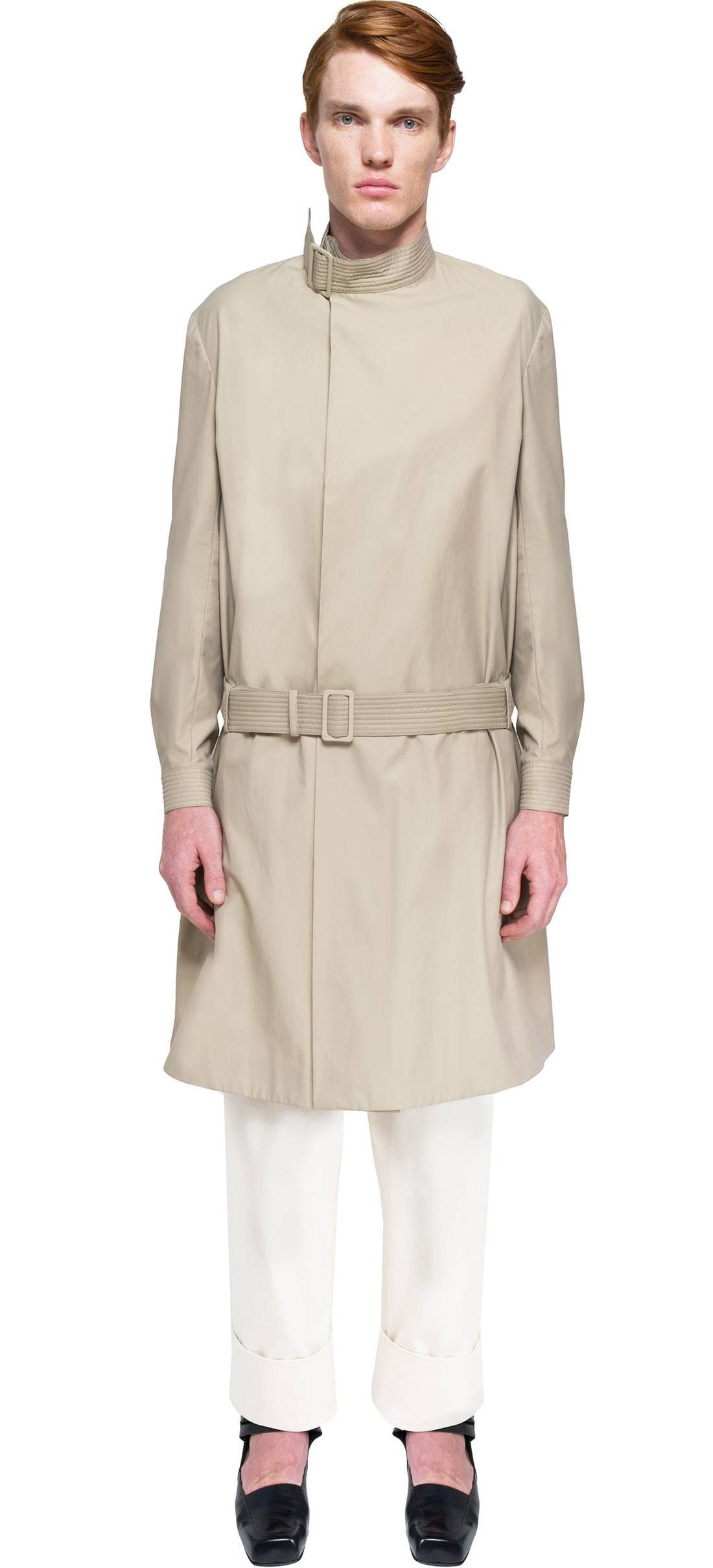image of J W Anderson Ss16 J.w.anderson Belted Collar Coat 48 in Beige, Men's (Size Medium)