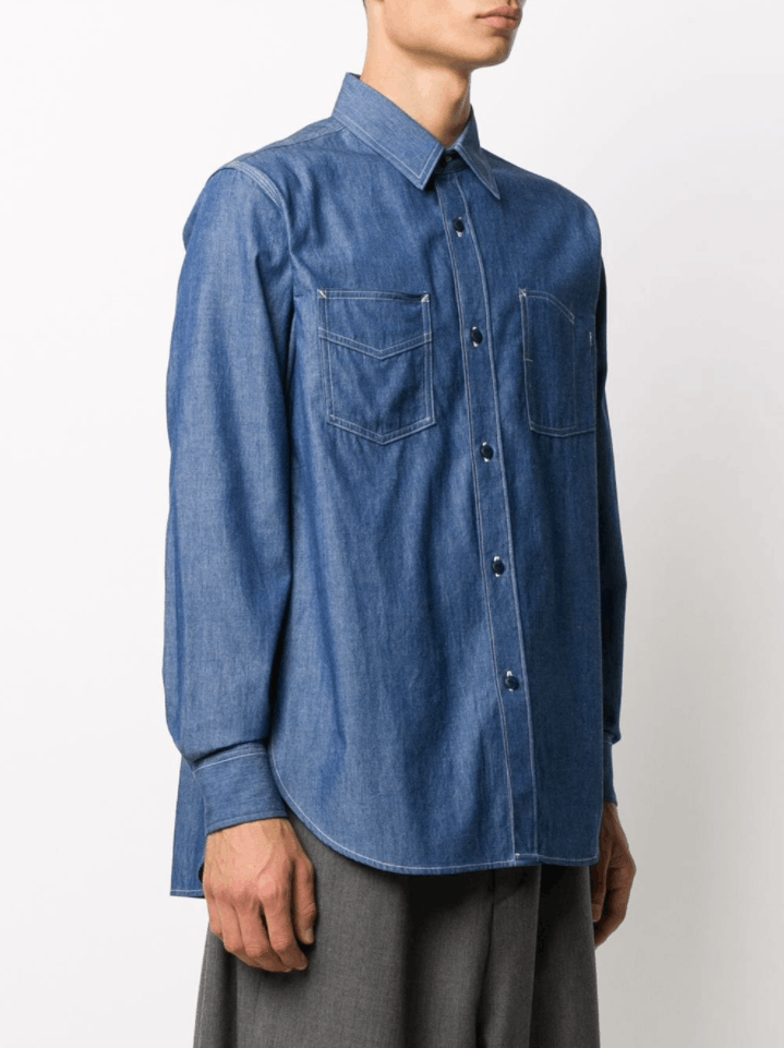 Fumito Ganryu BNWT AW20 FUMITO GANRYU PLEATED DENIM SHIRT 1 Size US S / EU 44-46 / 1 - 14 Thumbnail
