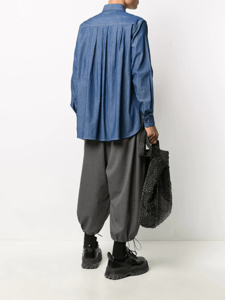 Fumito Ganryu BNWT AW20 FUMITO GANRYU PLEATED DENIM SHIRT 1 Size US S / EU 44-46 / 1 - 1 Thumbnail