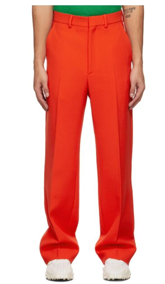 image of Aw21 Casablanca Aristotle Wide Leg Pants 50 in Persimmon, Men's (Size 34)