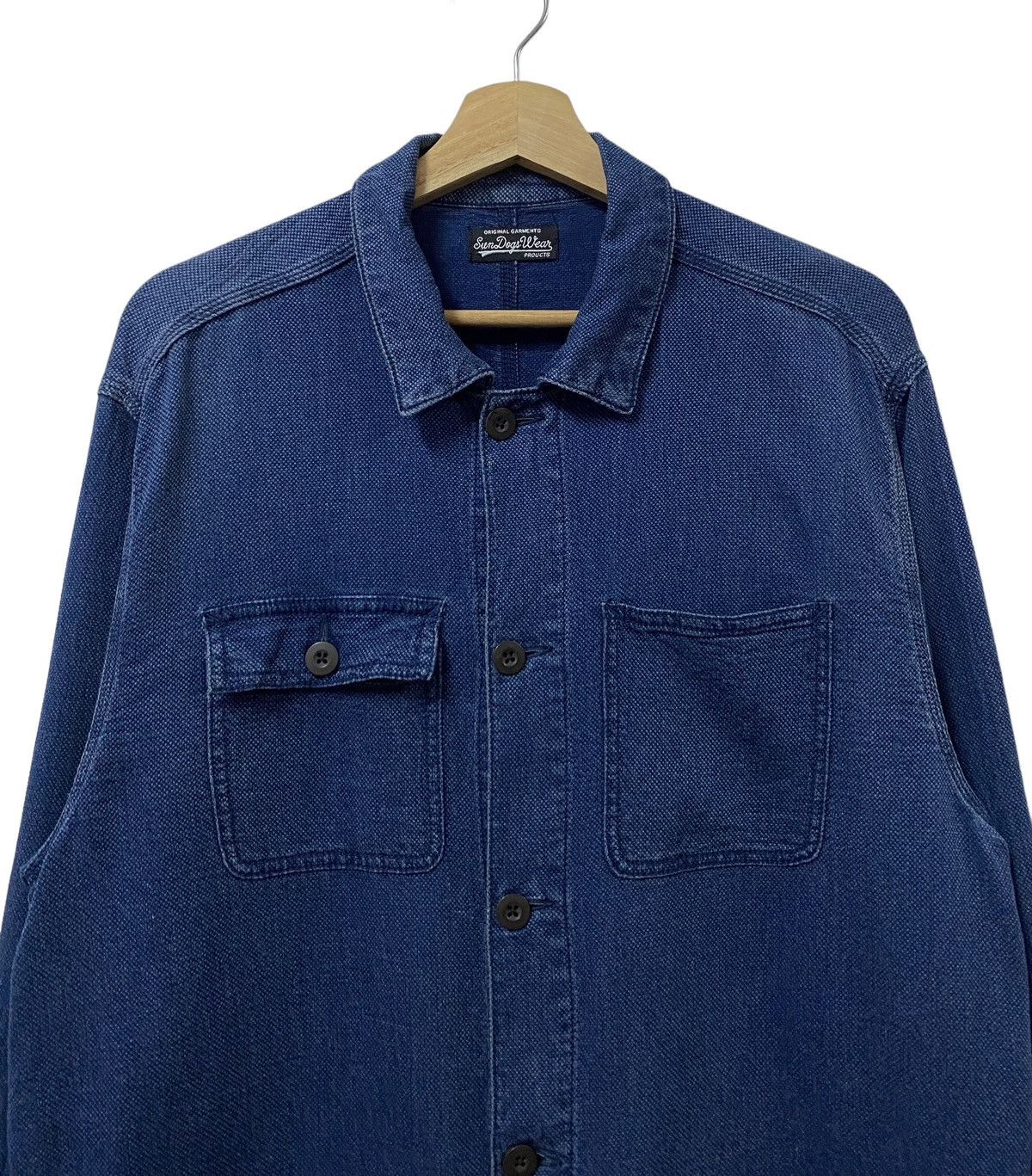 Indigo Vtg Sun Dog Wear Chore Jacket Baja Indigo Dye Size US L / EU 52-54 / 3 - 3 Thumbnail