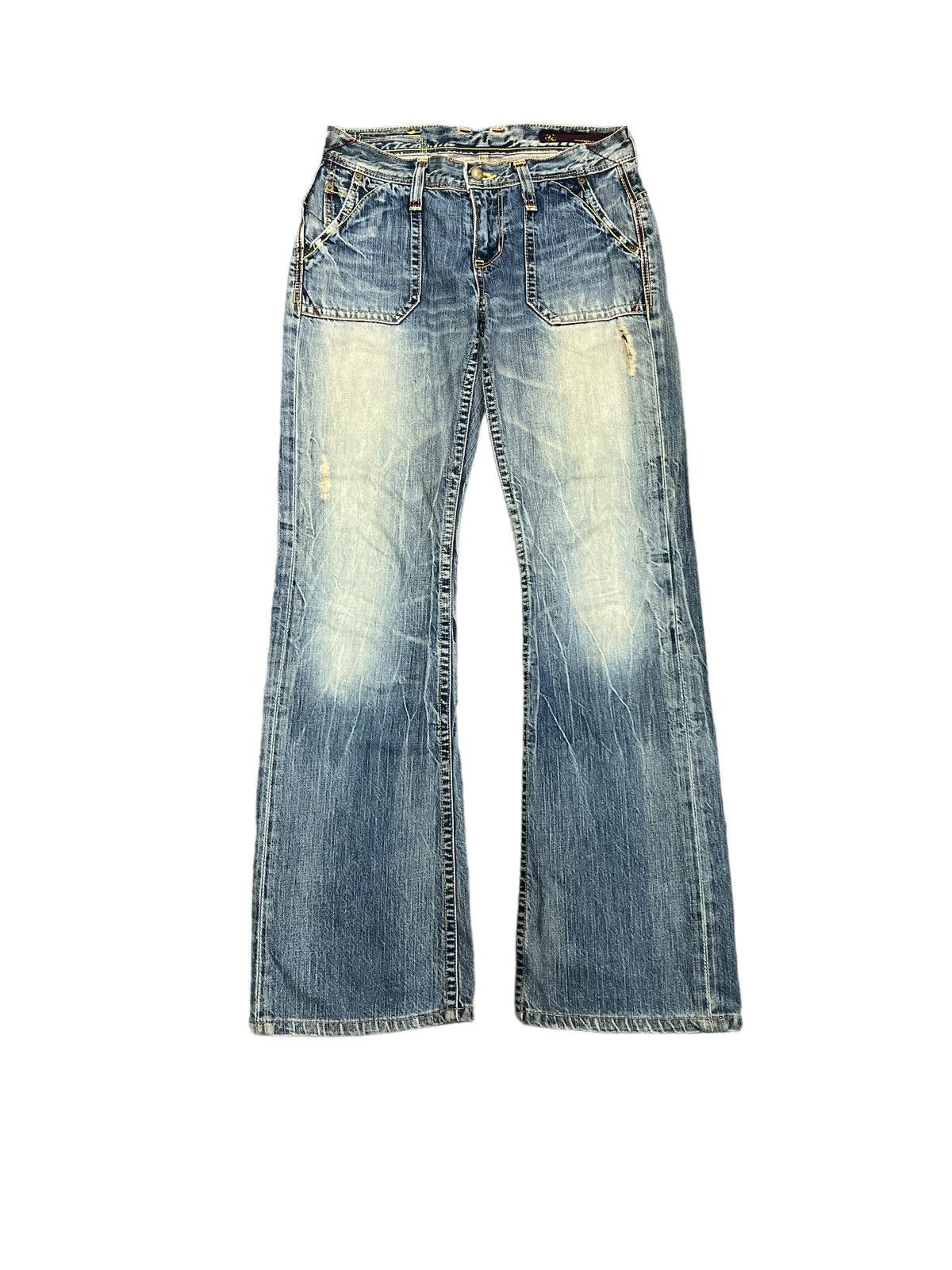 Japanese Brand × Vintage FLARED💥 BRAPPERS RIPPED DISTRESSED DENIM PANT Size US 29 - 1 Thumbnail
