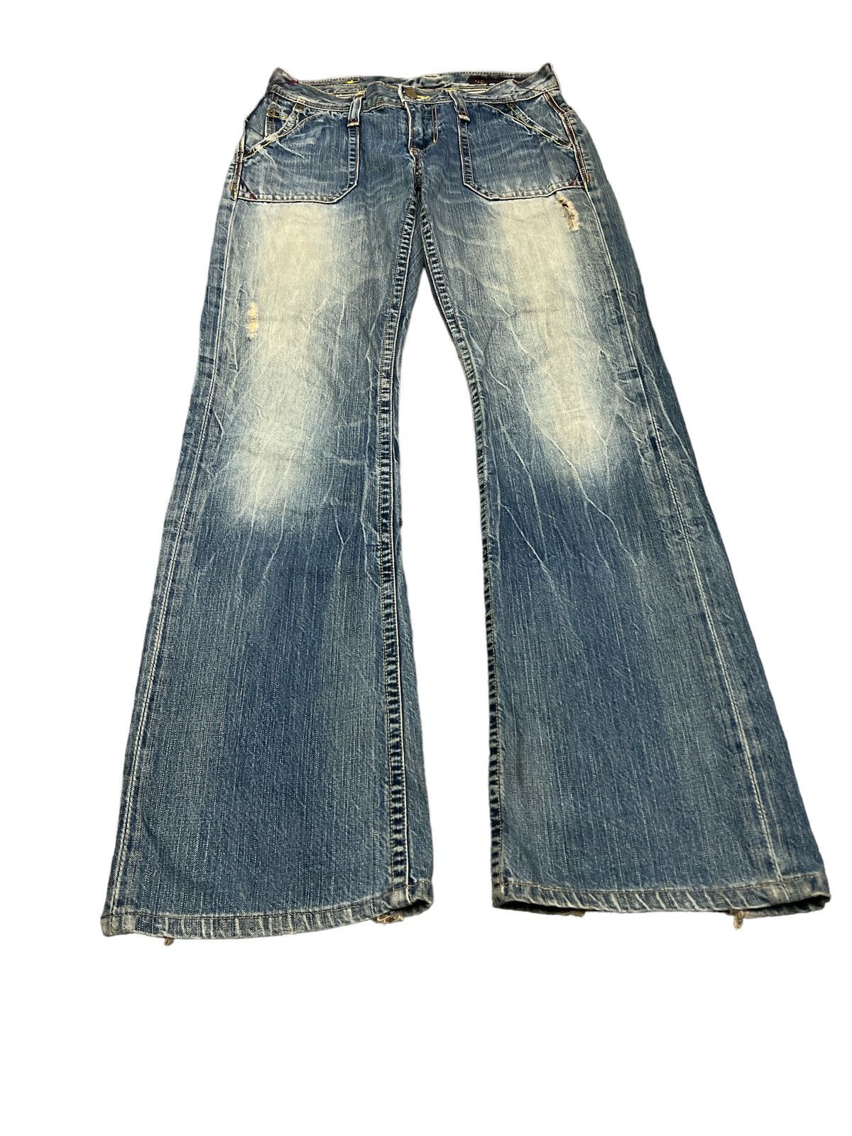 Japanese Brand × Vintage FLARED💥 BRAPPERS RIPPED DISTRESSED DENIM PANT Size US 29 - 5 Thumbnail