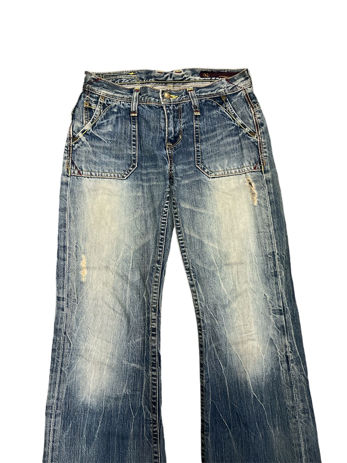 Japanese Brand × Vintage FLARED💥 BRAPPERS RIPPED DISTRESSED DENIM PANT Size US 29 - 3 Thumbnail