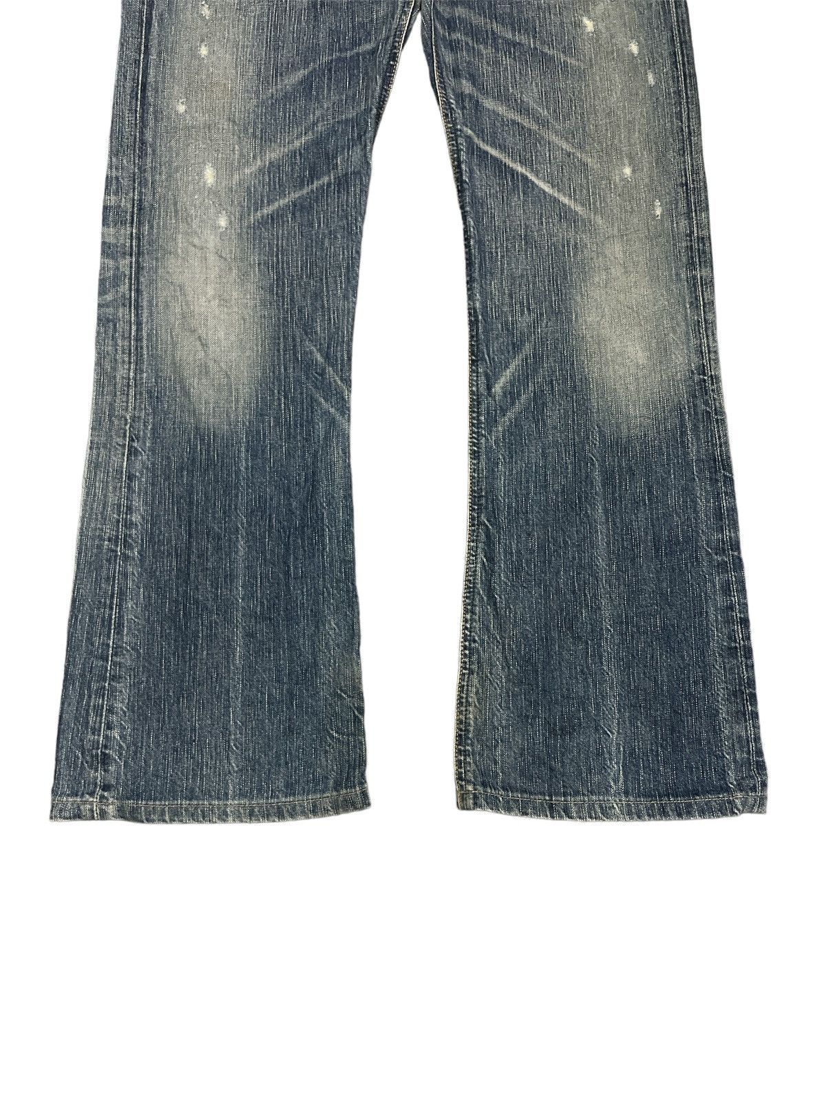 Japanese Brand FLARED💥EDWIN 503 BLUE TRIP DISTRESSED DENIM PANT Size US 31 - 3 Thumbnail