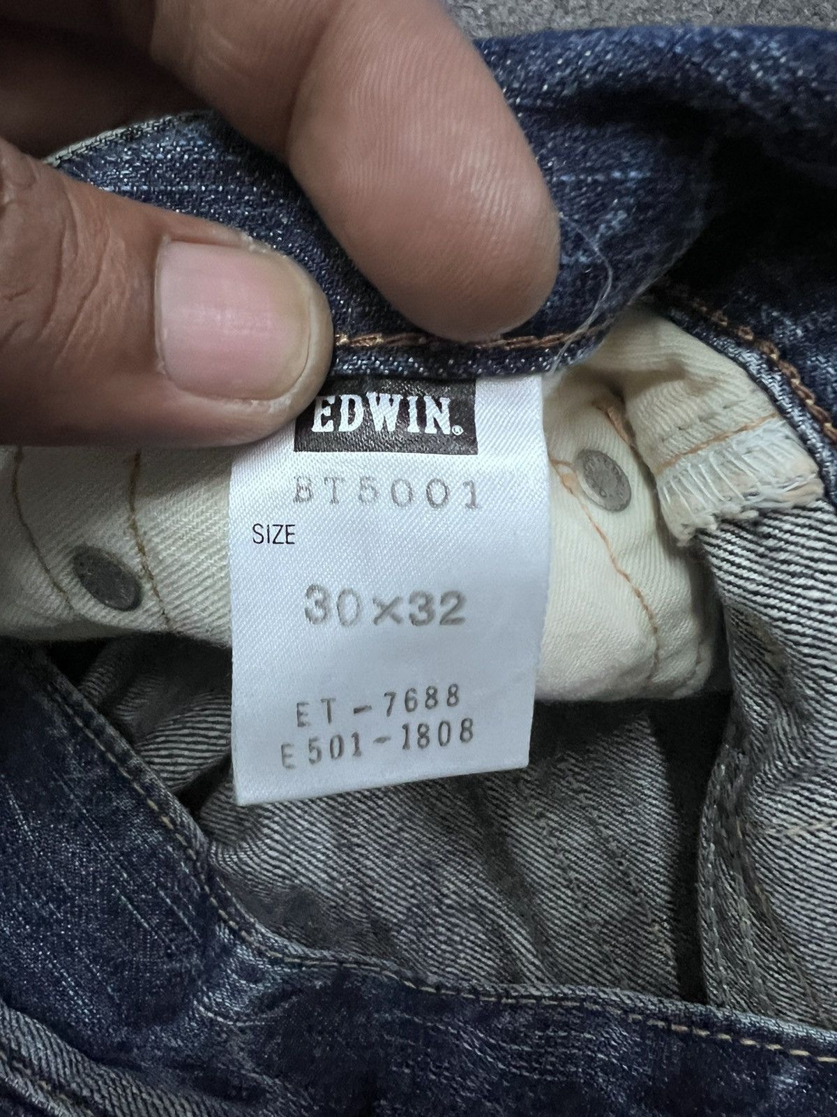 Japanese Brand FLARED💥EDWIN 503 BLUE TRIP DISTRESSED DENIM PANT Size US 31 - 8 Thumbnail