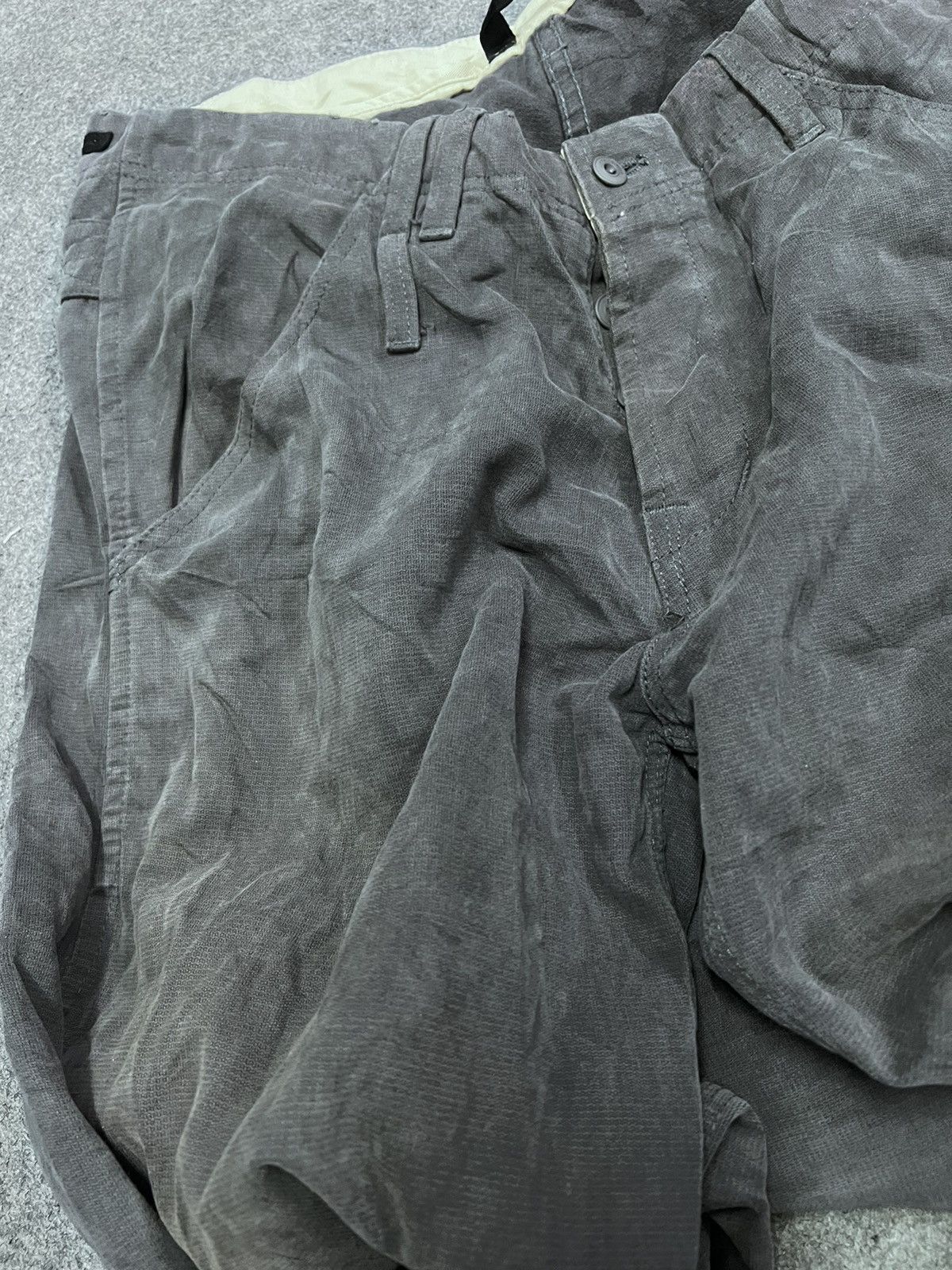 Japanese Brand BAGGY💥FULL CIRCLE GREY FADED COTTON PANT Size US 35 - 11 Thumbnail