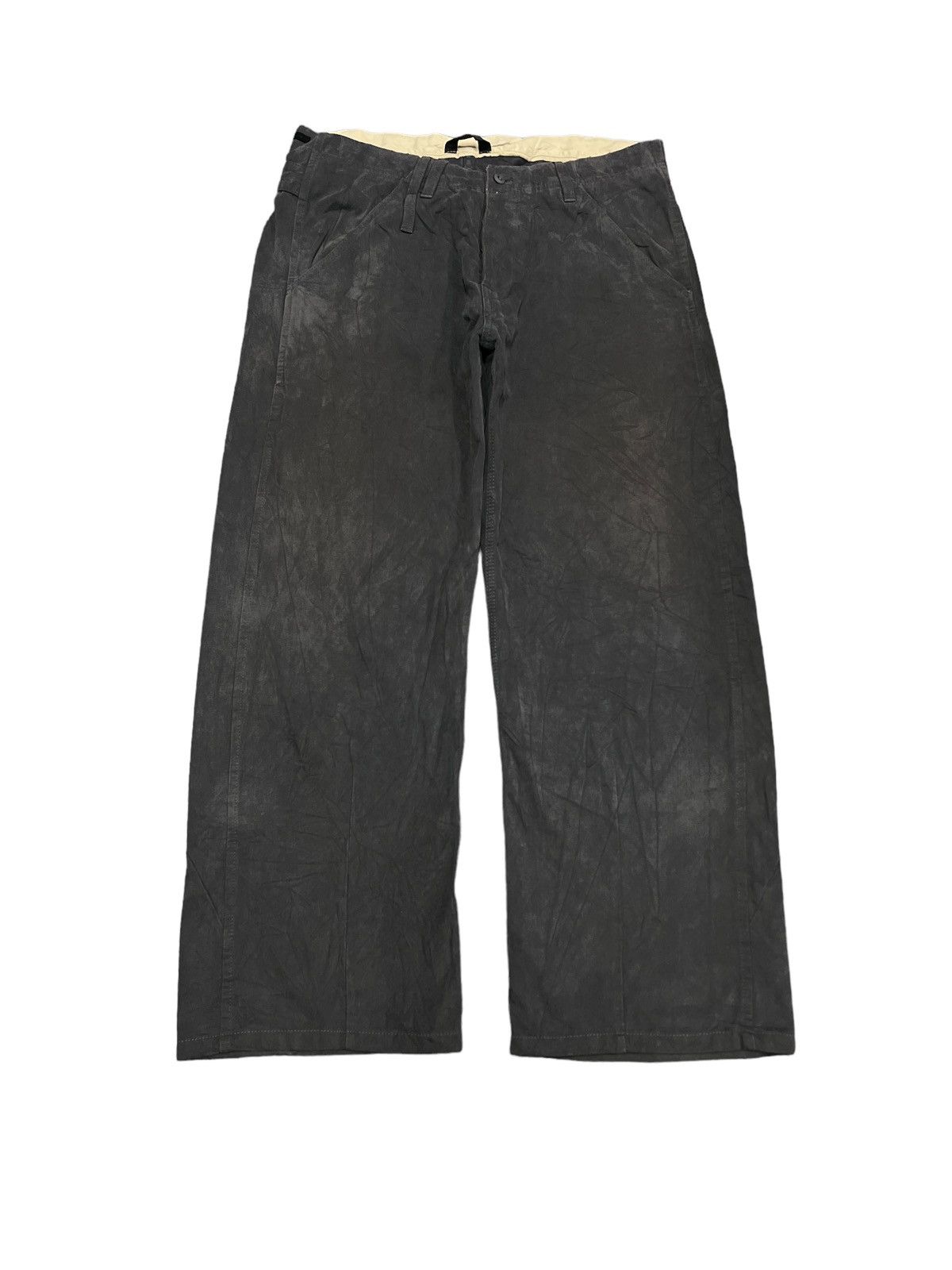 image of Avant Garde Baggyfull Circle Grey Faded Cotton Pant, Men's (Size 35)