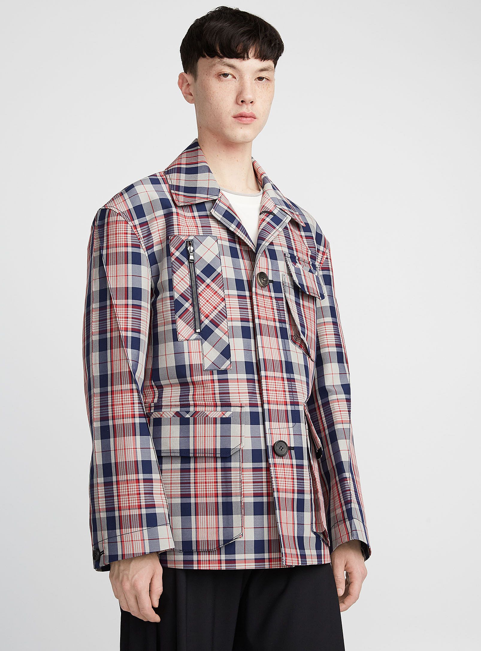 Wooyoungmi BNWT SS18 WOOYOUNGMI UTILITY POCKET CHECKED JACKET 50 Size US M / EU 48-50 / 2 - 1 Thumbnail