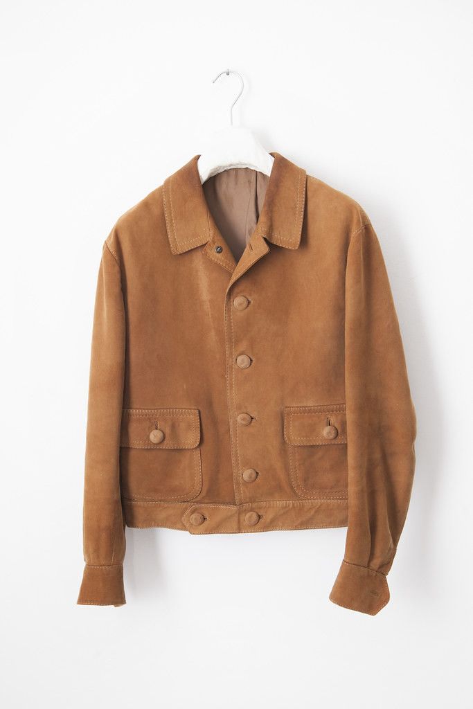 image of Vintage 1970's Suede Jacket in Camel, Men's (Size Small)