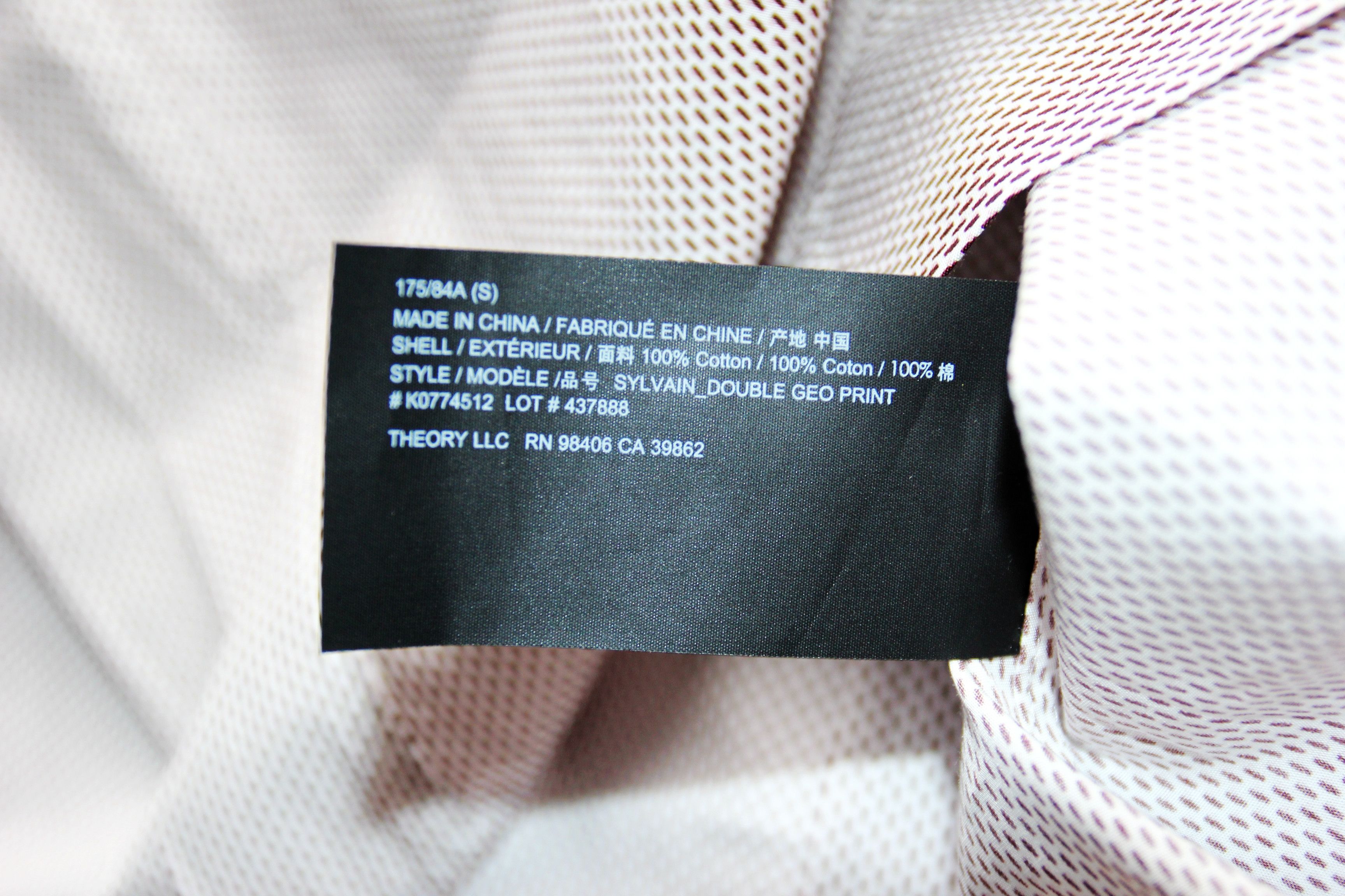 Theory BNWT AW20 THEORY SYLVAIN DK PIMENTO DOUBLE GEOPRINT SHIRT S Size US S / EU 44-46 / 1 - 10 Thumbnail