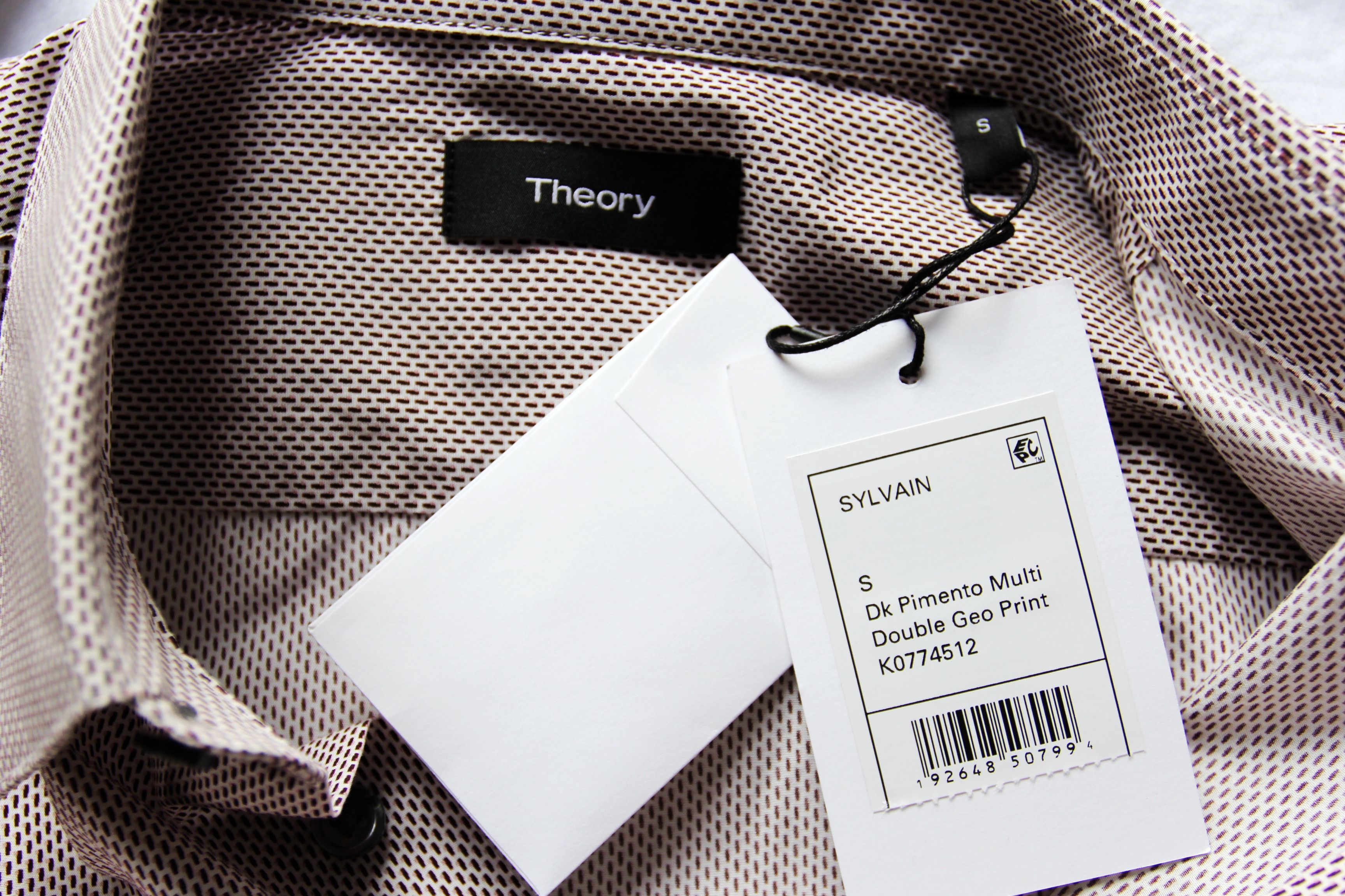 Theory BNWT AW20 THEORY SYLVAIN DK PIMENTO DOUBLE GEOPRINT SHIRT S Size US S / EU 44-46 / 1 - 9 Thumbnail