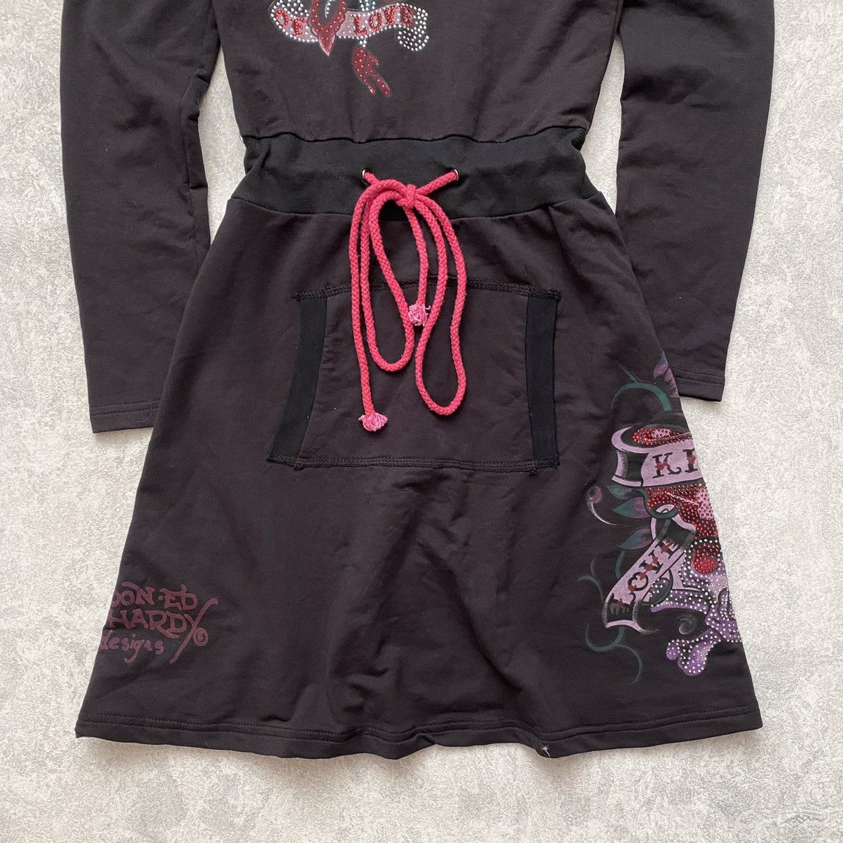 Ed Hardy Vintage Ed Hardy by Christian Audigier Dress (Midi Hoodie) Size M / US 6-8 / IT 42-44 - 4 Thumbnail