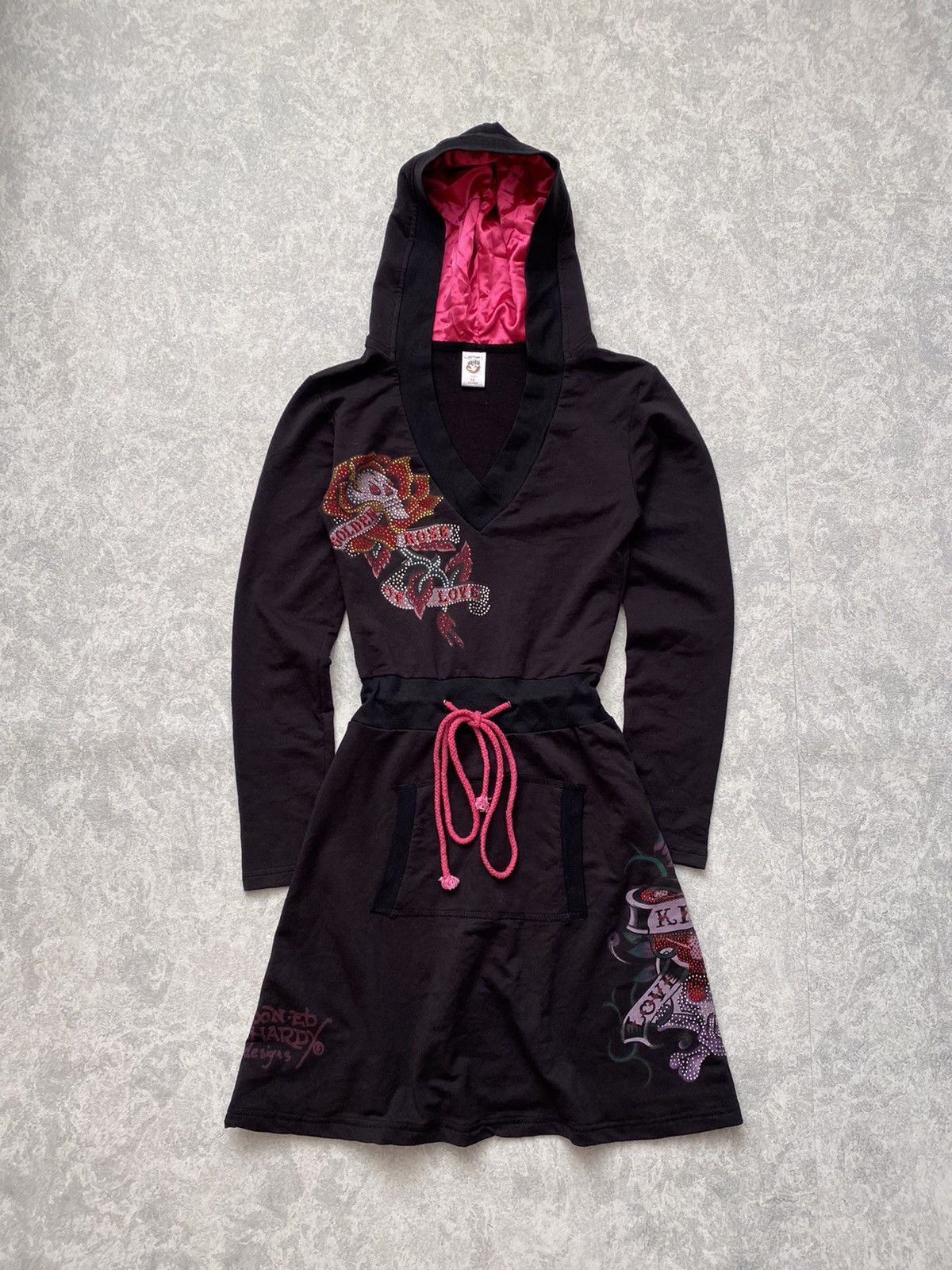 Ed Hardy Vintage Ed Hardy by Christian Audigier Dress (Midi Hoodie) Size M / US 6-8 / IT 42-44 - 1 Thumbnail