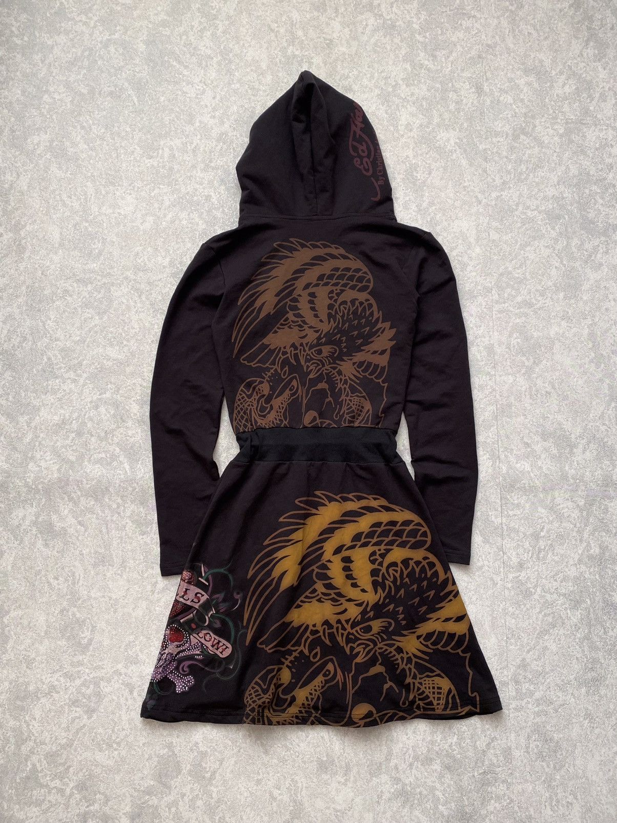 Ed Hardy Vintage Ed Hardy by Christian Audigier Dress (Midi Hoodie) Size M / US 6-8 / IT 42-44 - 10 Thumbnail