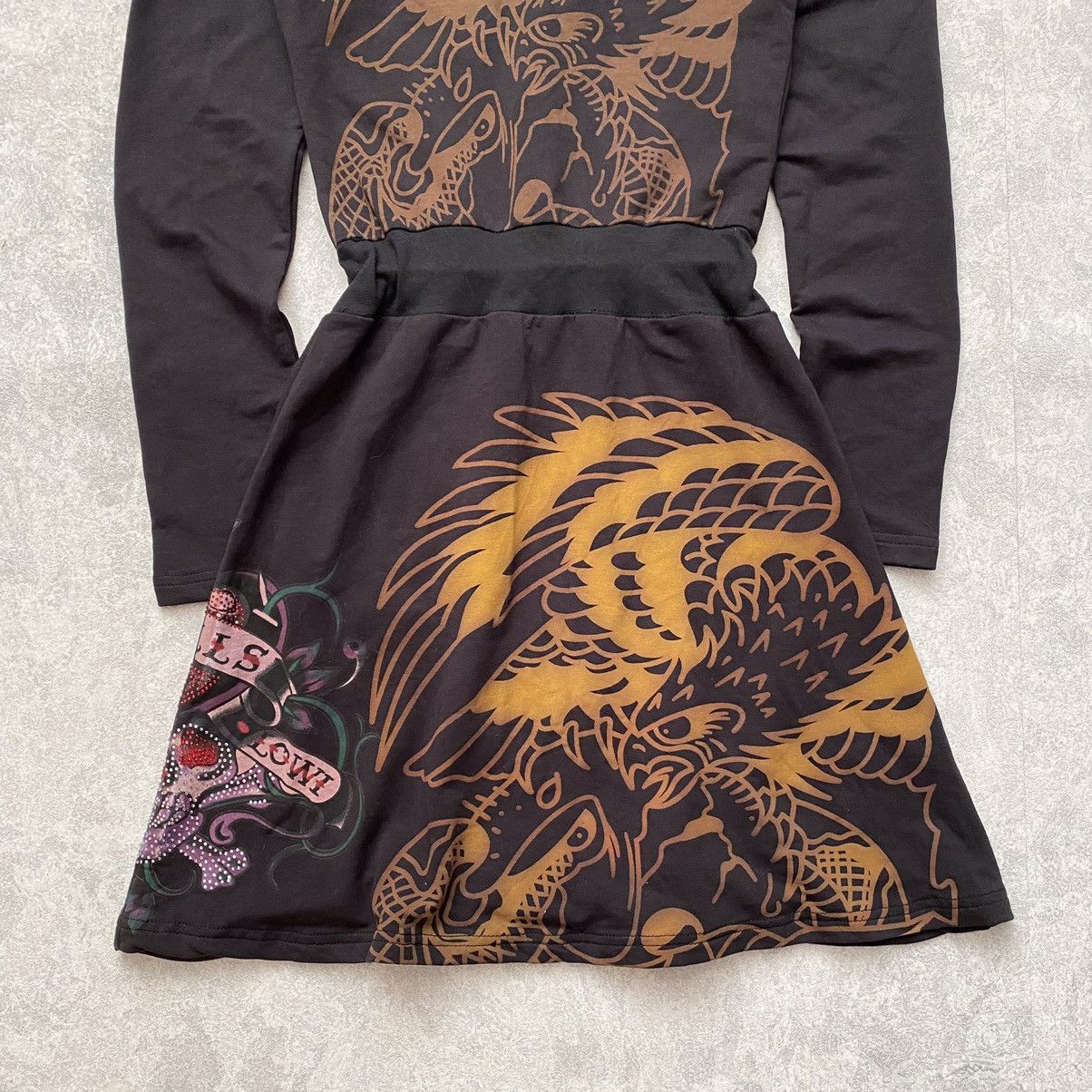 Ed Hardy Vintage Ed Hardy by Christian Audigier Dress (Midi Hoodie) Size M / US 6-8 / IT 42-44 - 13 Thumbnail