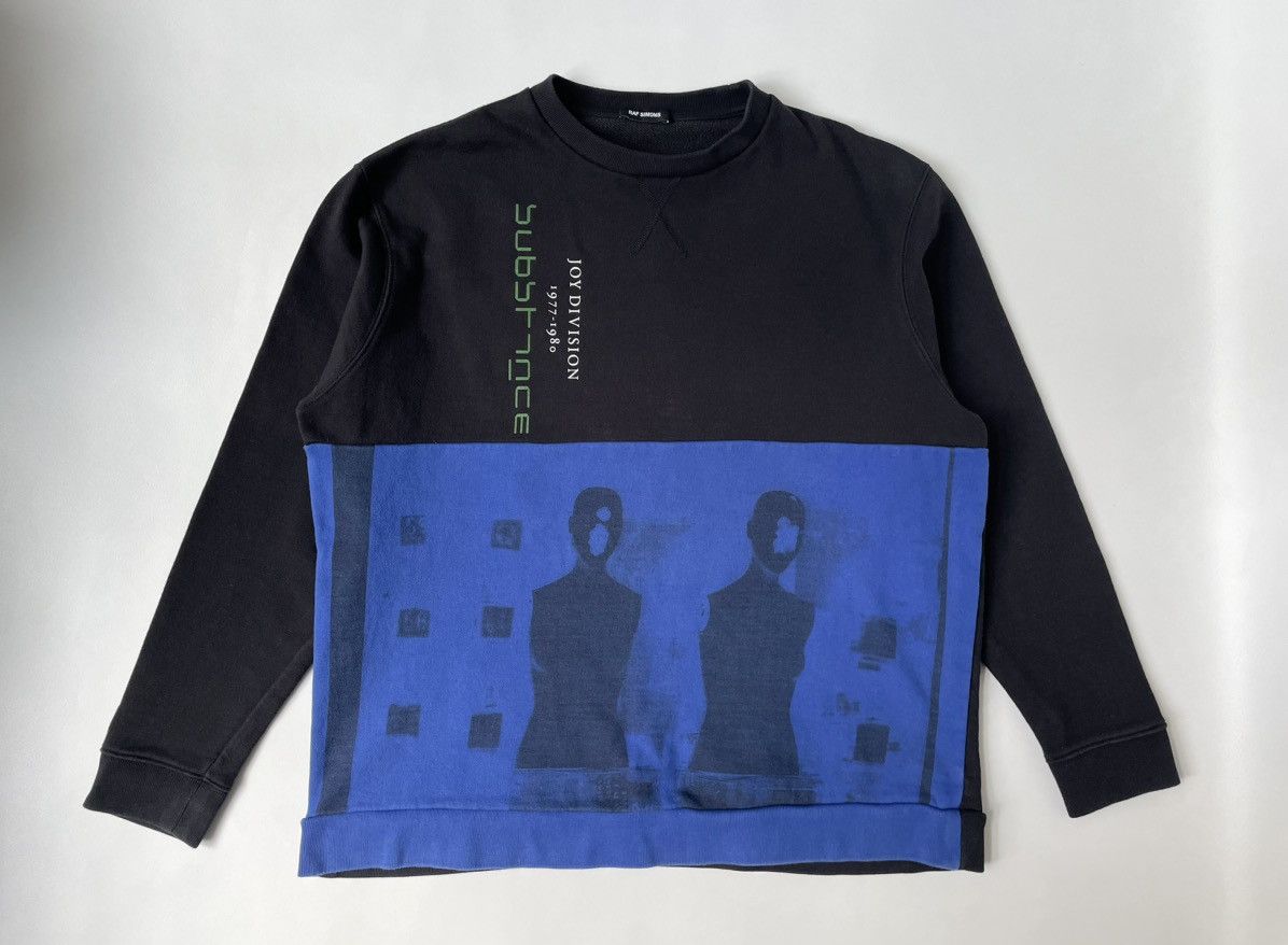 image of Raf Simons S/s 18 Joy Division Print Sweatshirt in Black/Blue, Men's (Size Medium)