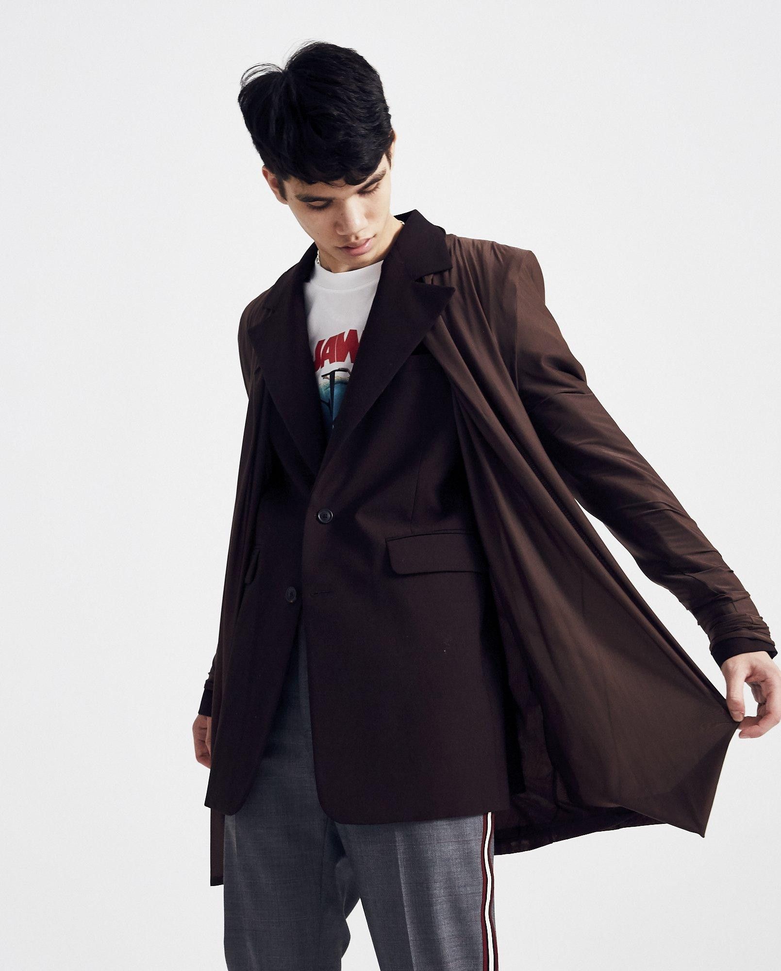 image of Ss19 Yproject Runway Look 2 Condom Jacket M in Brown, Men's (Size Medium)