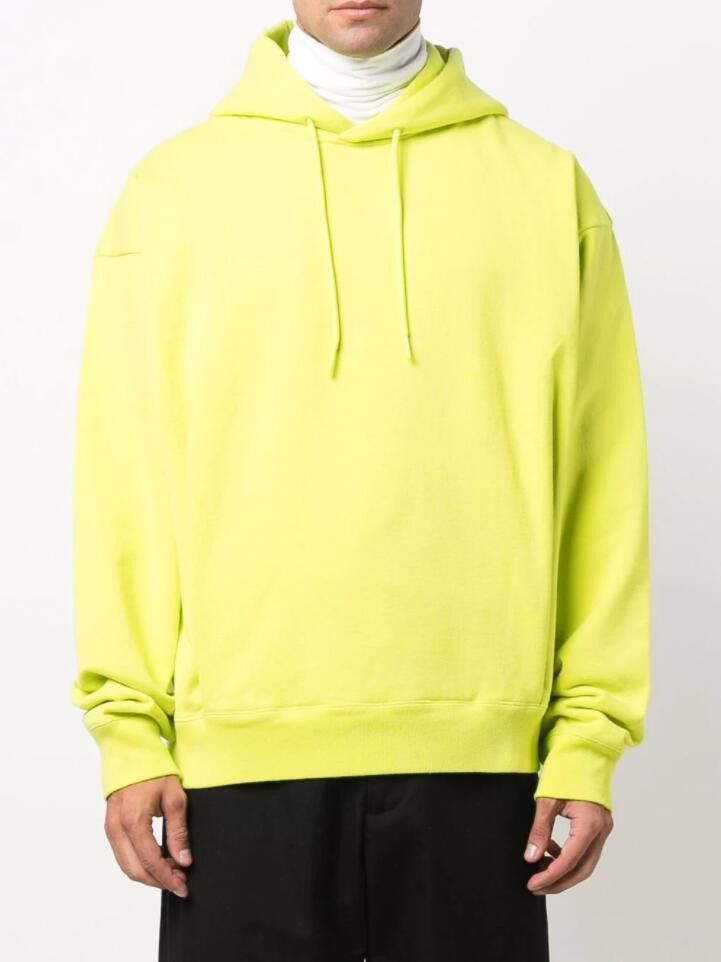 image of Aw21 Martine Rose Logo Drawstring Hoodie S in Lime Green, Men's (Size Small)