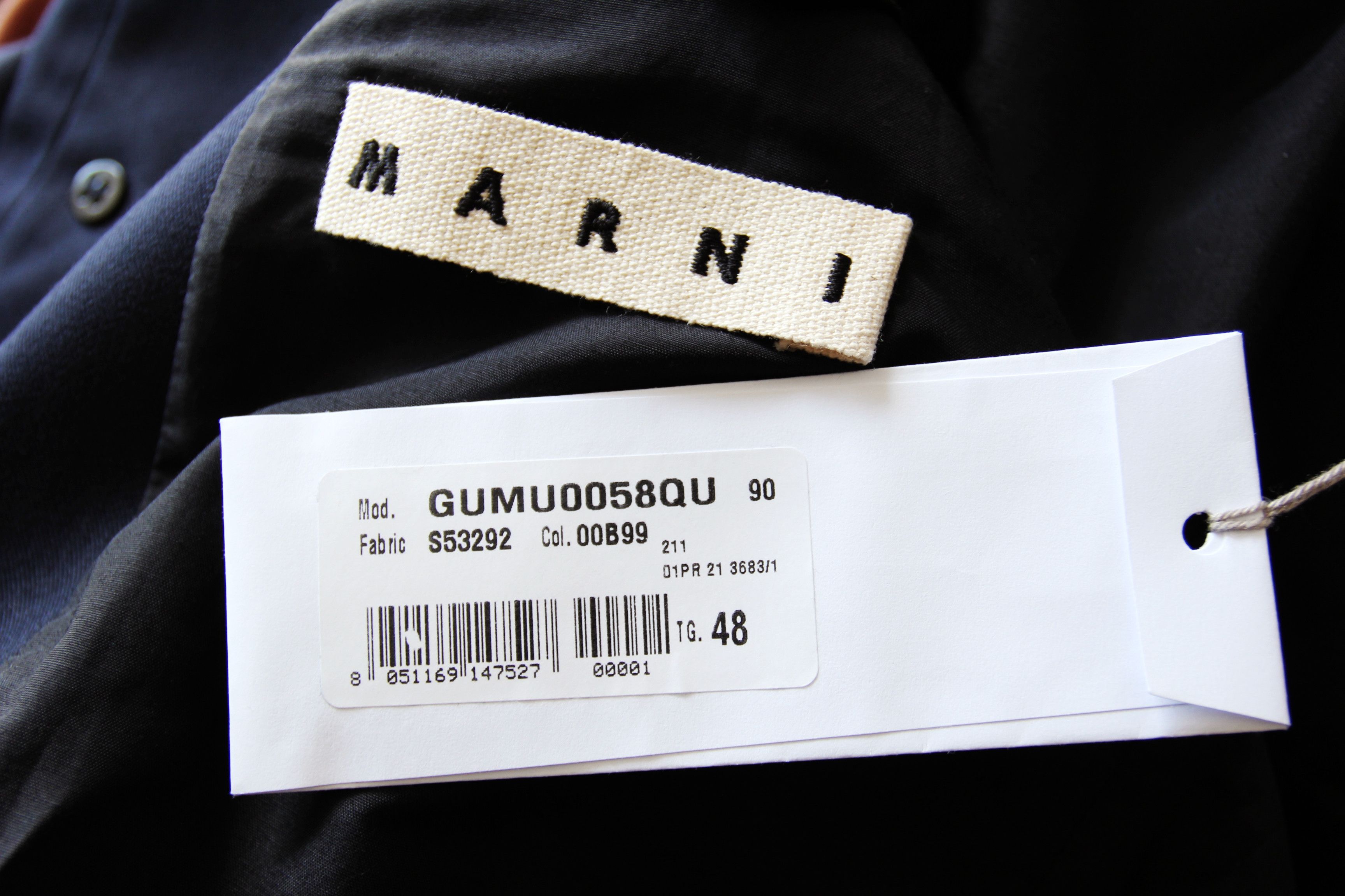 Marni BNWT SS21 MARNI SINGLE BREASTED BLAZER JACKET NAVY 48 Size US M / EU 48-50 / 2 - 11 Thumbnail