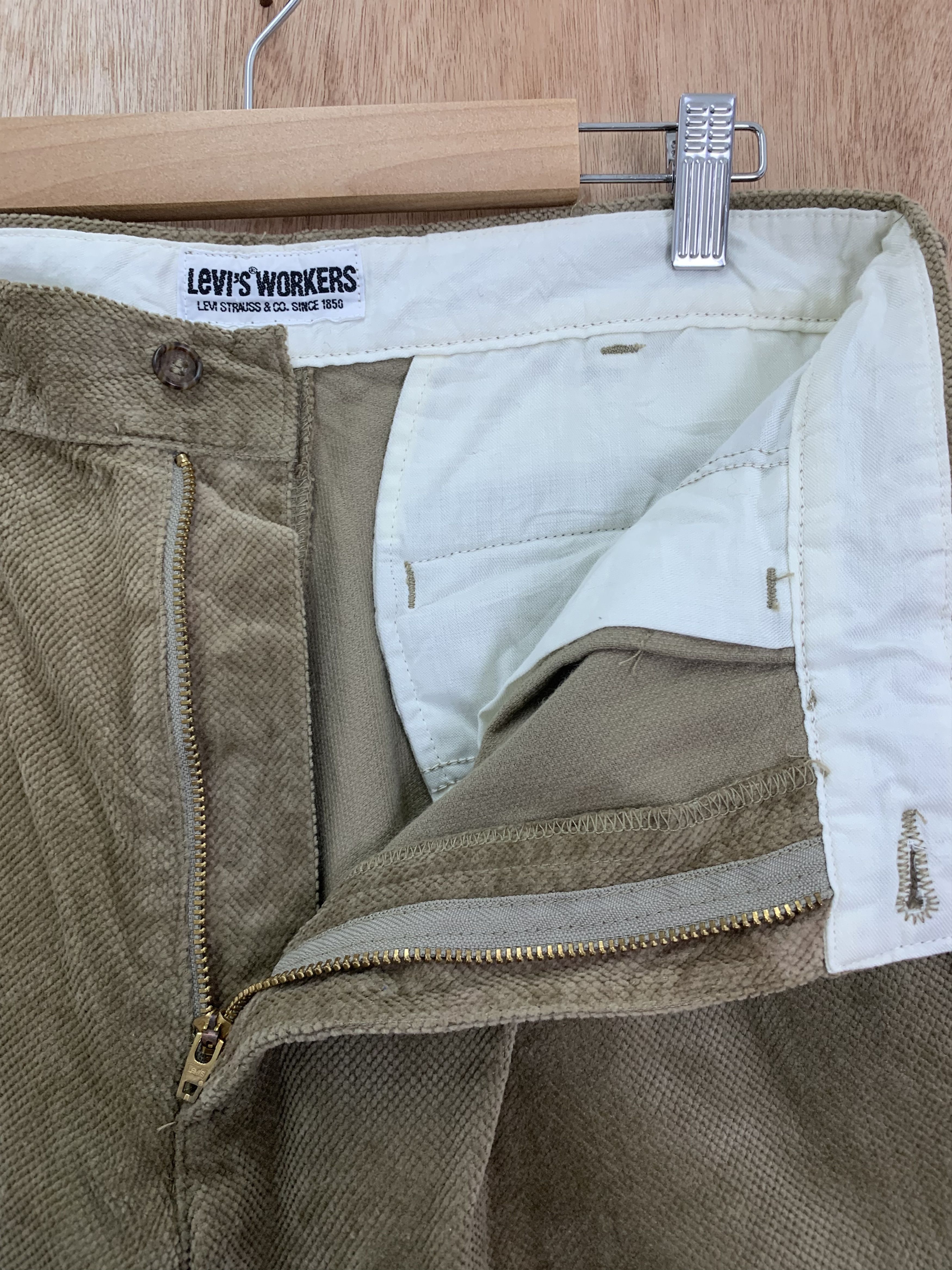 Levi's Conduroy Levis Workers Pants Brown Vintage Japanese Branded Size US 29 - 7 Thumbnail