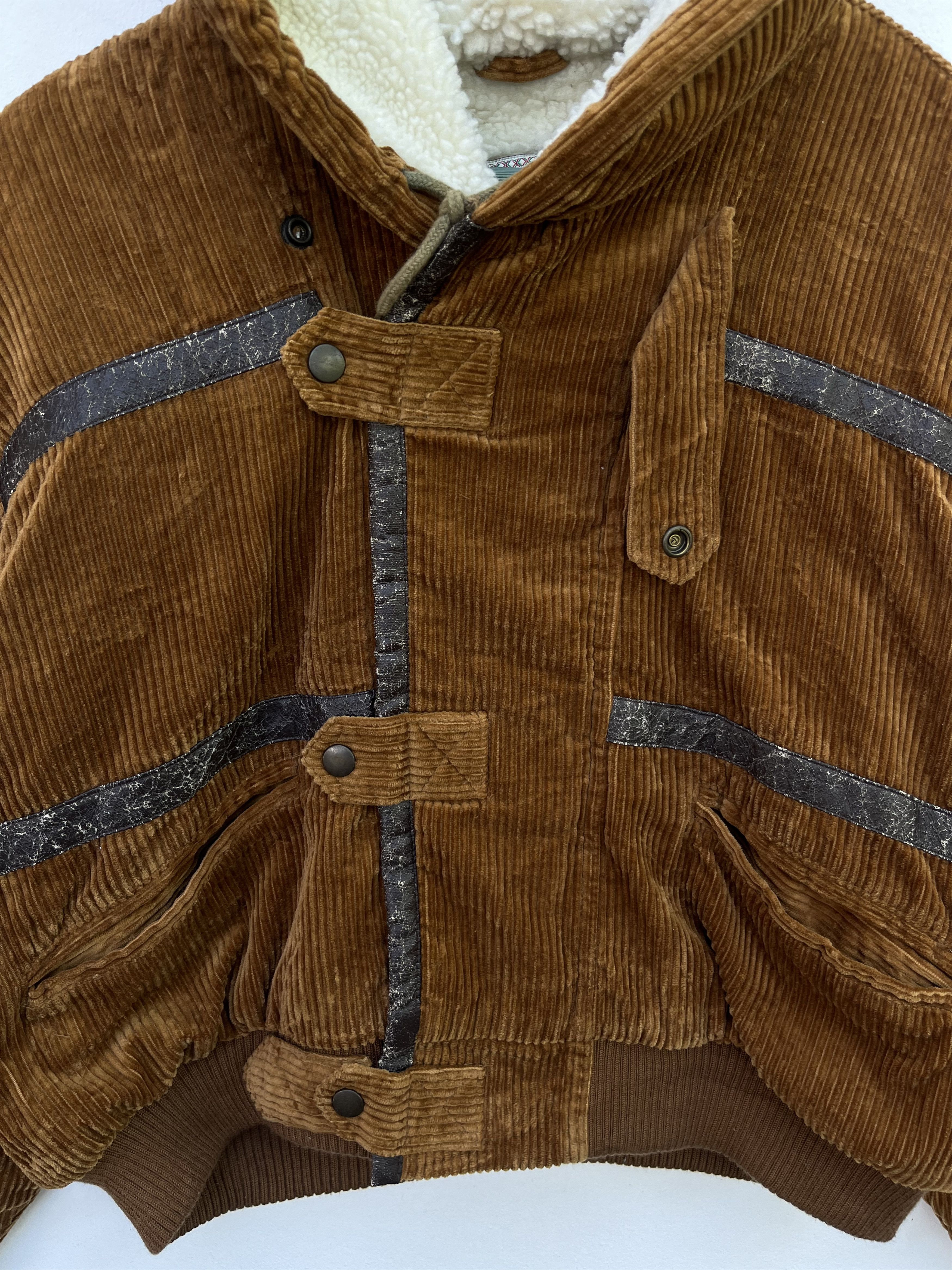 Express × Vintage Vintage Express Outfits Corduroy Sherpa Crop Jacket Size M / US 6-8 / IT 42-44 - 4 Thumbnail