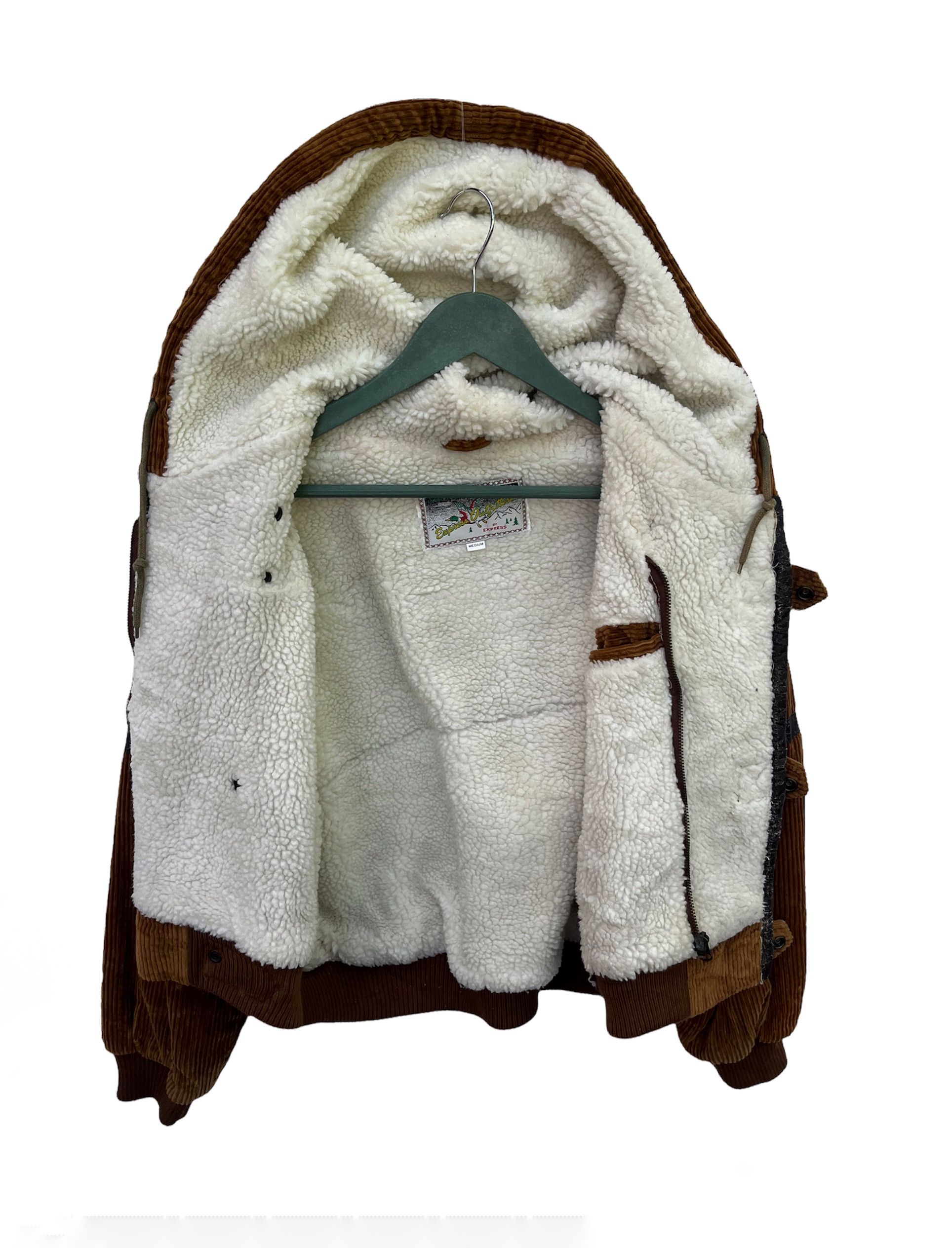 Express × Vintage Vintage Express Outfits Corduroy Sherpa Crop Jacket Size M / US 6-8 / IT 42-44 - 3 Thumbnail