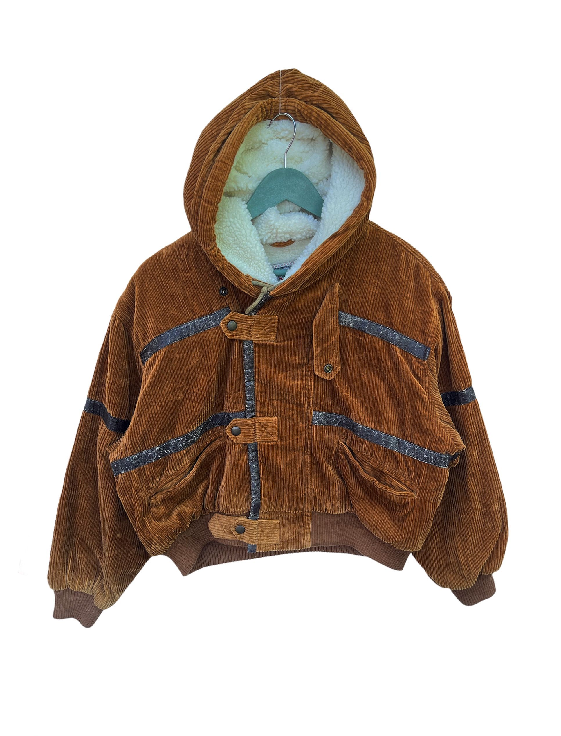 Express × Vintage Vintage Express Outfits Corduroy Sherpa Crop Jacket Size M / US 6-8 / IT 42-44 - 1 Thumbnail