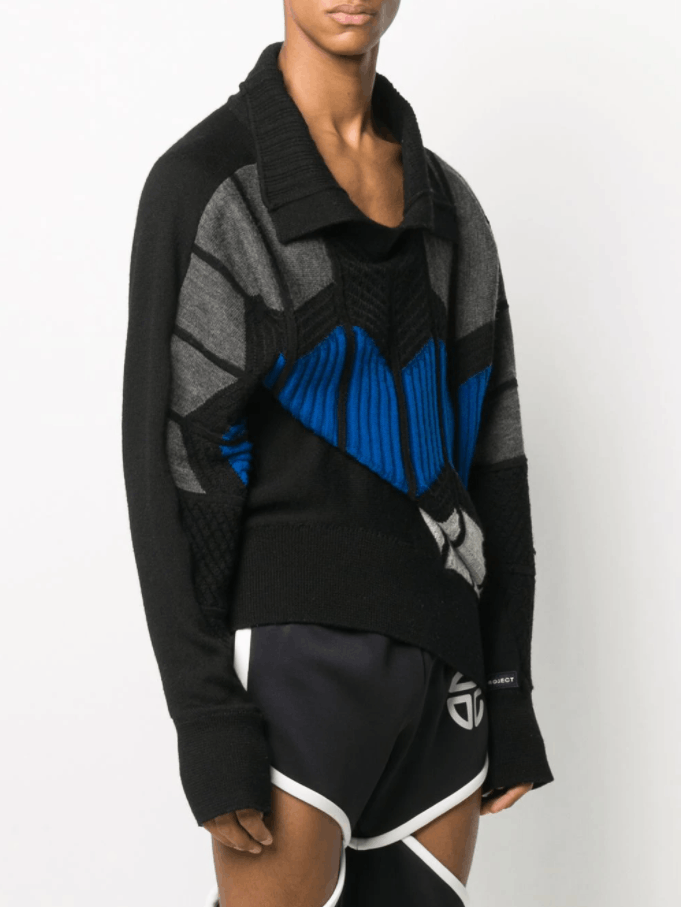 image of Aw20 Yproject Geometric Intarsia Wool Sweater M, Men's (Size Medium)