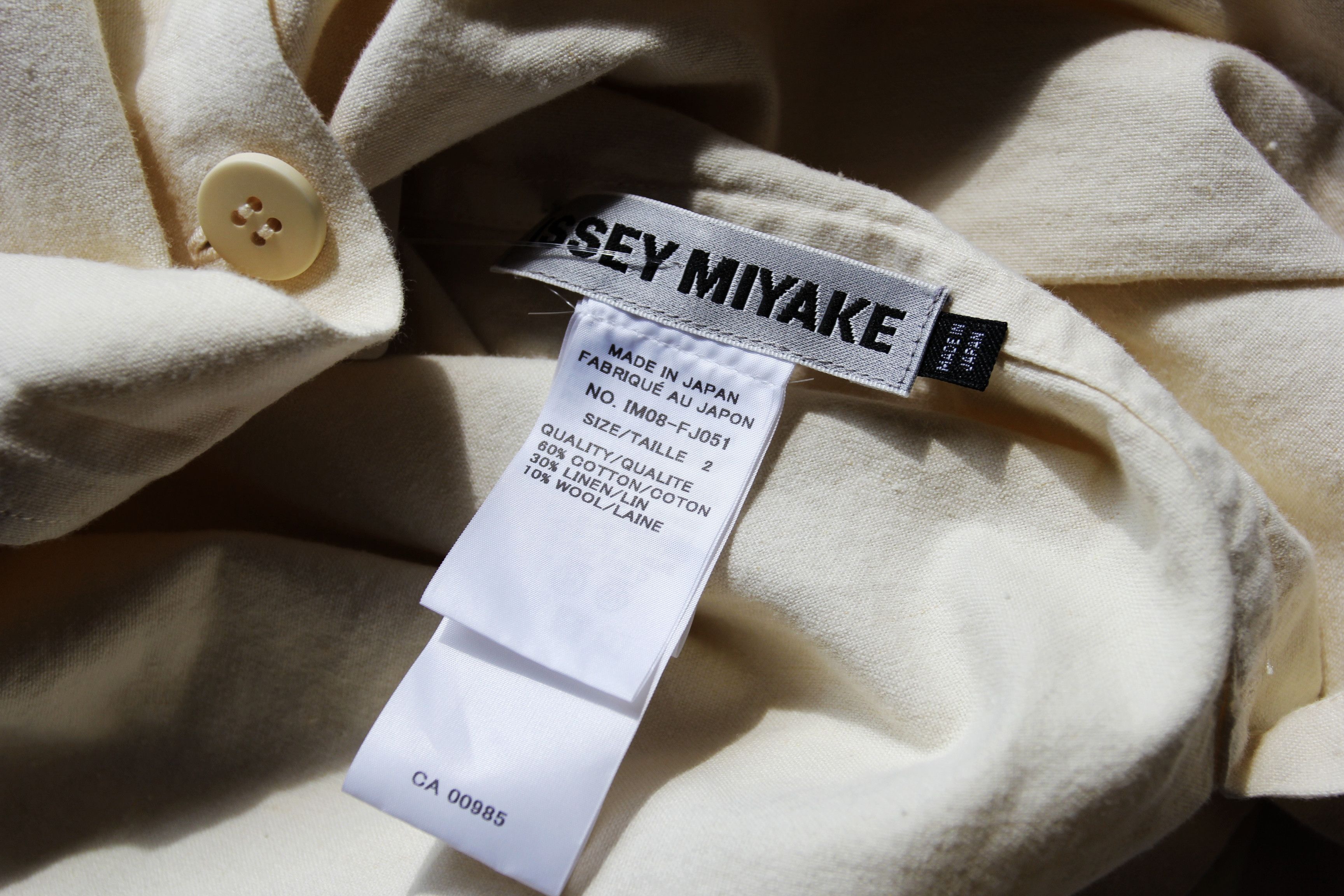 Issey Miyake BNWT SS21 ISSEY MIYAKE BOILED COTTON AND LINEN SHIRT 2 Size US M / EU 48-50 / 2 - 8 Thumbnail