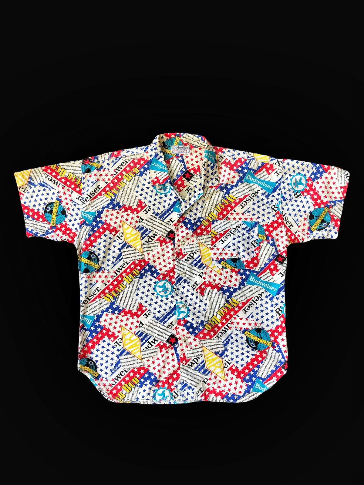 Budweiser RARE🔥80s Budweiser 🇺🇸 OVP Camp Collar Aloha Shirt Size US M / EU 48-50 / 2 - 3 Thumbnail