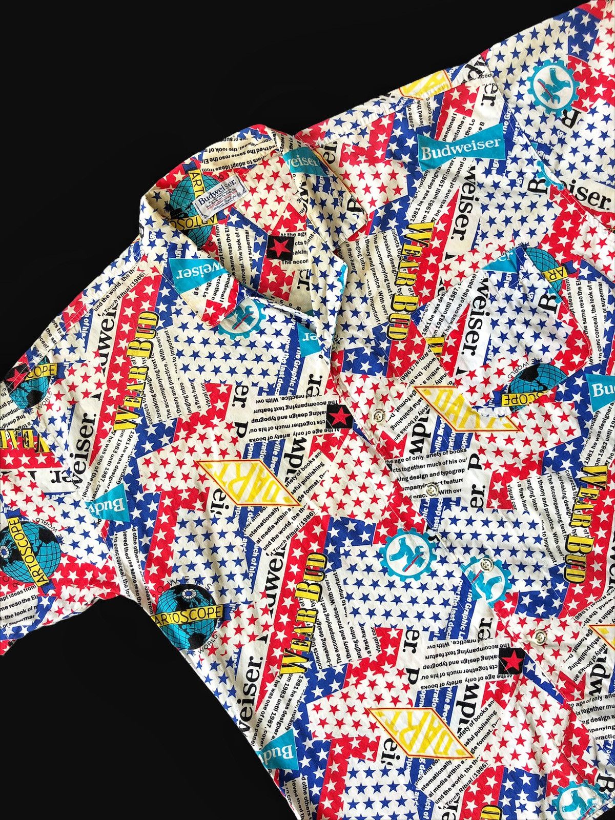 Budweiser RARE🔥80s Budweiser 🇺🇸 OVP Camp Collar Aloha Shirt Size US M / EU 48-50 / 2 - 1 Thumbnail