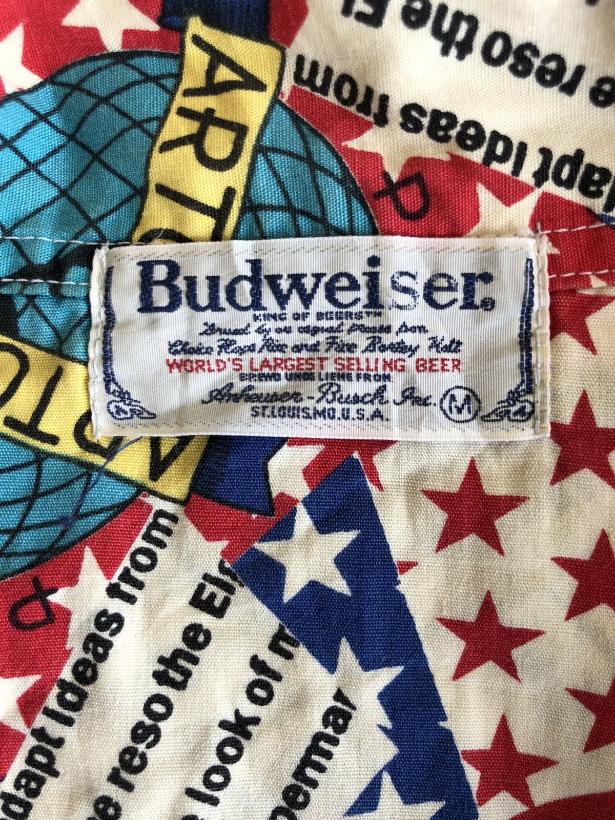 Budweiser RARE🔥80s Budweiser 🇺🇸 OVP Camp Collar Aloha Shirt Size US M / EU 48-50 / 2 - 9 Thumbnail