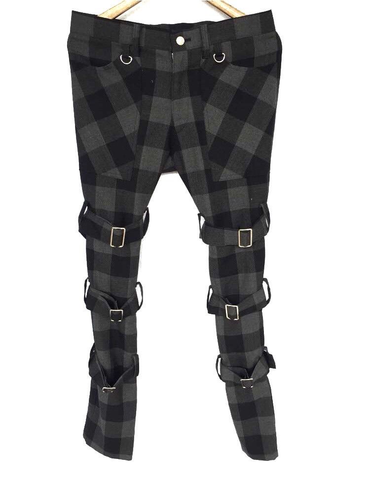 A.F.F.A. 🏴󠁧󠁢󠁥󠁮󠁧󠁿 Excl.🔥Checked Bondage Strap Anarchy Pants Size US 32 / EU 48 - 1 Thumbnail