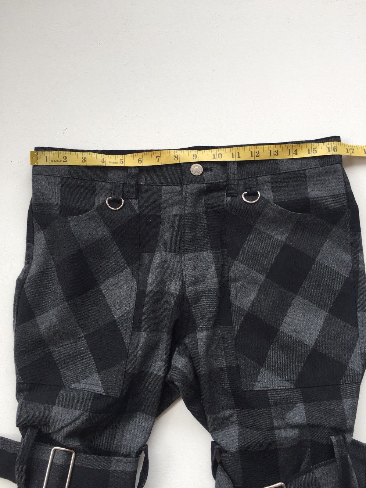 A.F.F.A. 🏴󠁧󠁢󠁥󠁮󠁧󠁿 Excl.🔥Checked Bondage Strap Anarchy Pants Size US 32 / EU 48 - 9 Thumbnail