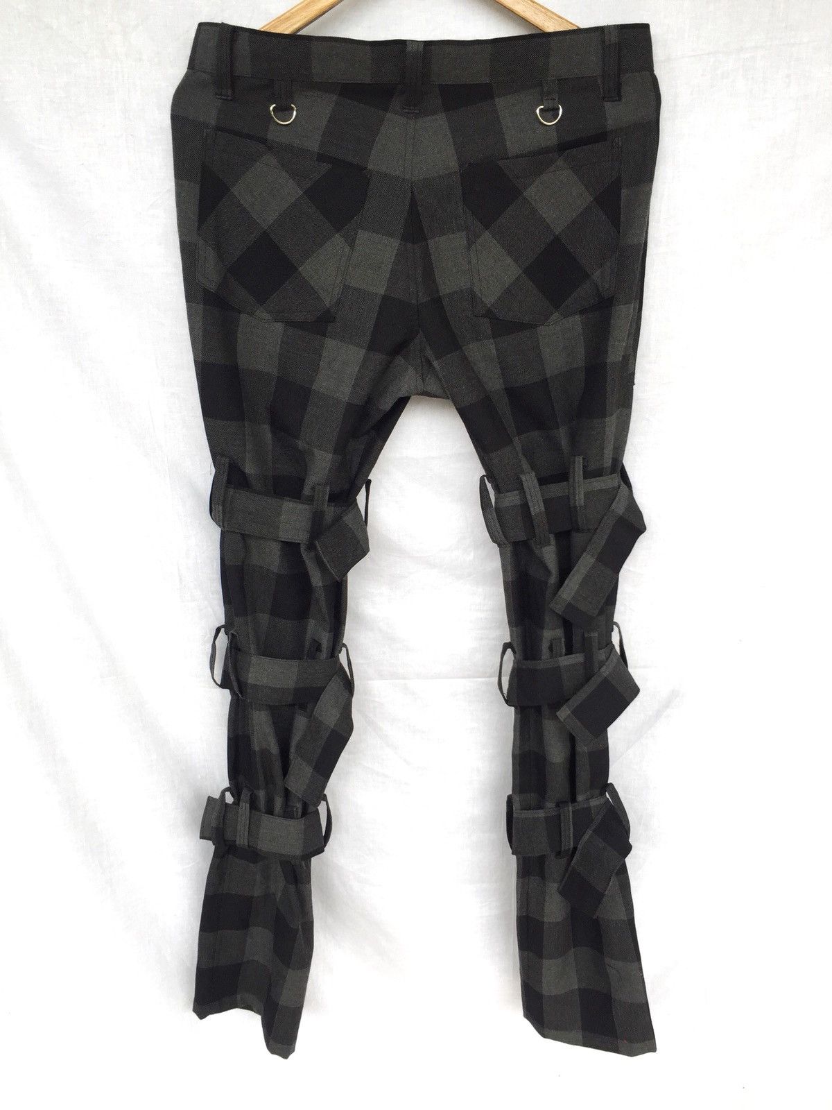 A.F.F.A. 🏴󠁧󠁢󠁥󠁮󠁧󠁿 Excl.🔥Checked Bondage Strap Anarchy Pants Size US 32 / EU 48 - 6 Thumbnail