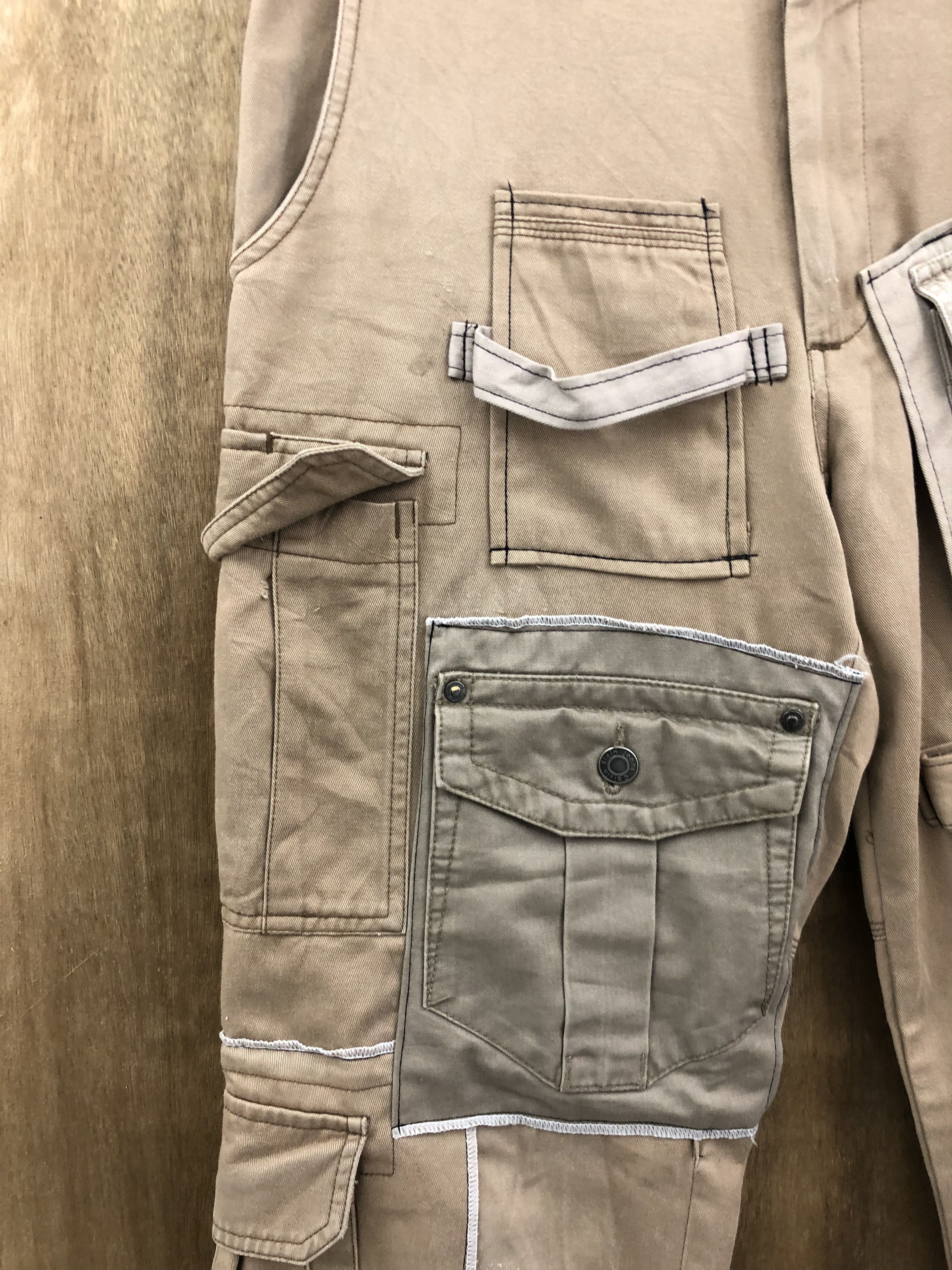 Japanese Brand DL Reworked13 Pockets Cargo Pants Patchwork Pants #A969 Size US 30 / EU 46 - 5 Thumbnail
