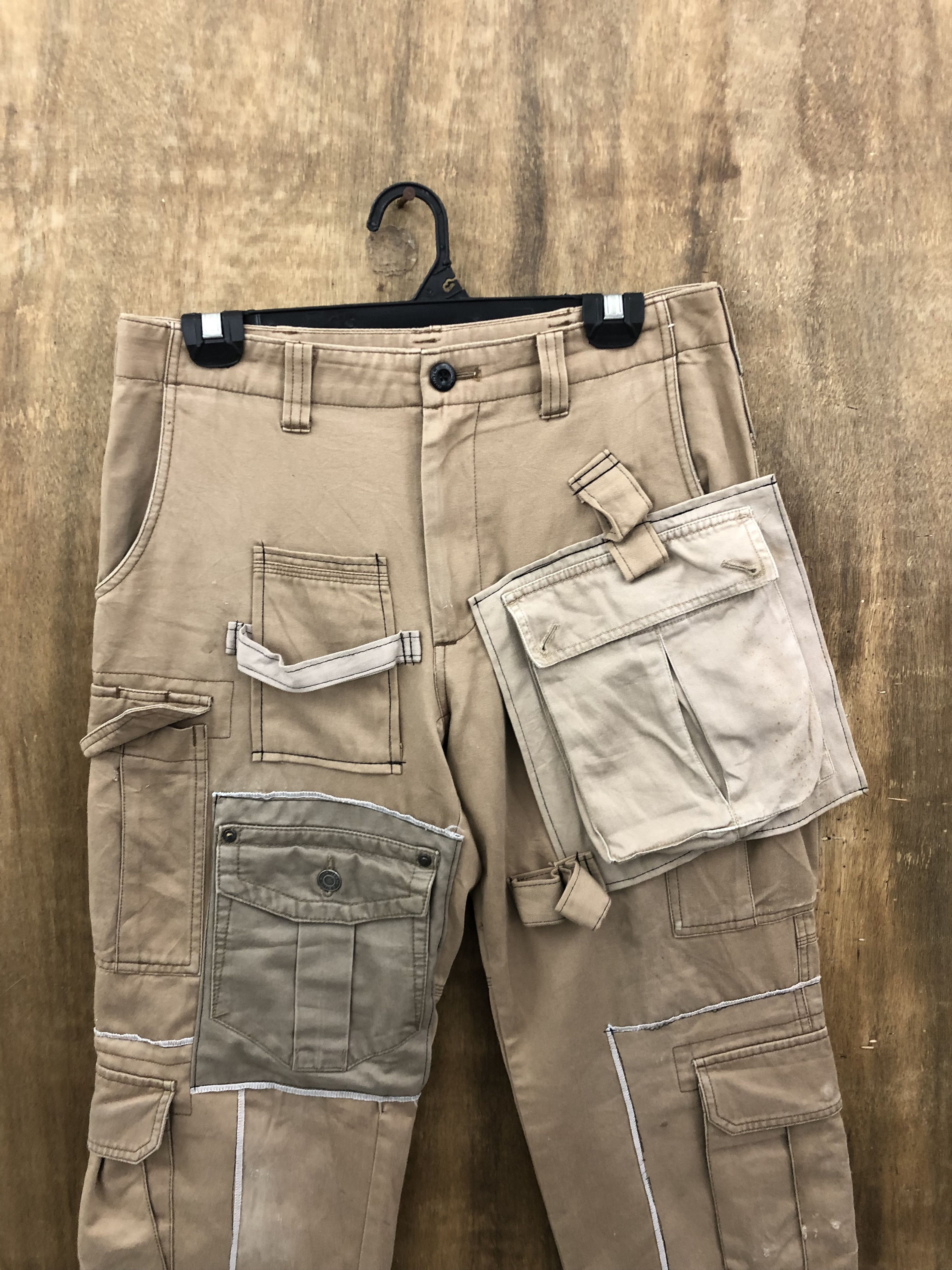 Japanese Brand DL Reworked13 Pockets Cargo Pants Patchwork Pants #A969 Size US 30 / EU 46 - 3 Thumbnail