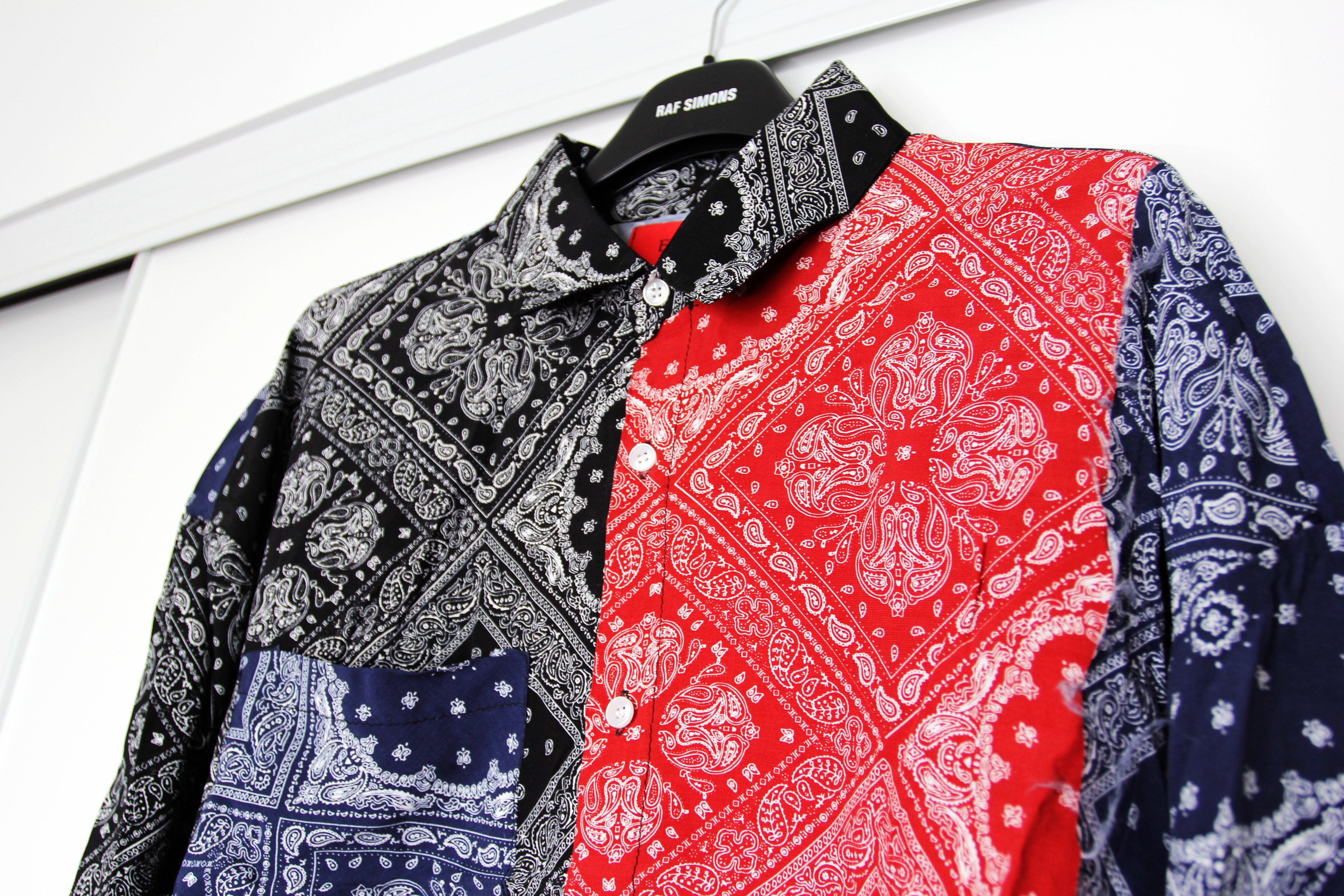 Other BNWT SS20 EDEN XXX BANDANA PATCHWORK SHIRT BLACK RED BLUE Size US M / EU 48-50 / 2 - 3 Thumbnail