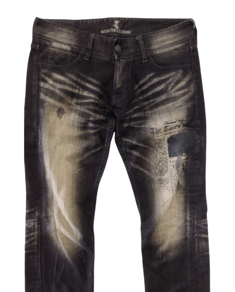 Murder License Murder License Printed Distressed Design Jeans Size US 34 / EU 50 - 3 Thumbnail